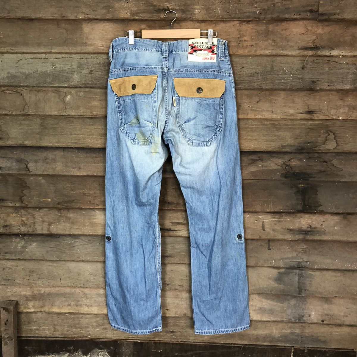 Edwin Edwin Blue Distressed Denim bush Pants #5739 Size US 31 - 9 Thumbnail