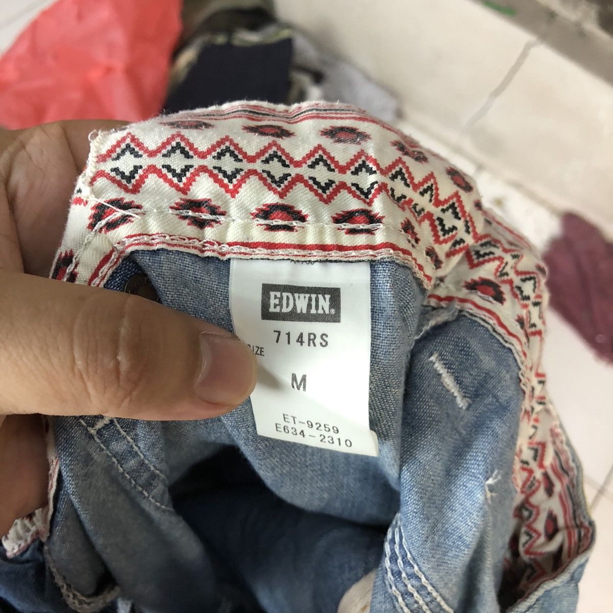 Edwin Edwin Blue Distressed Denim bush Pants #5739 Size US 31 - 15 Thumbnail