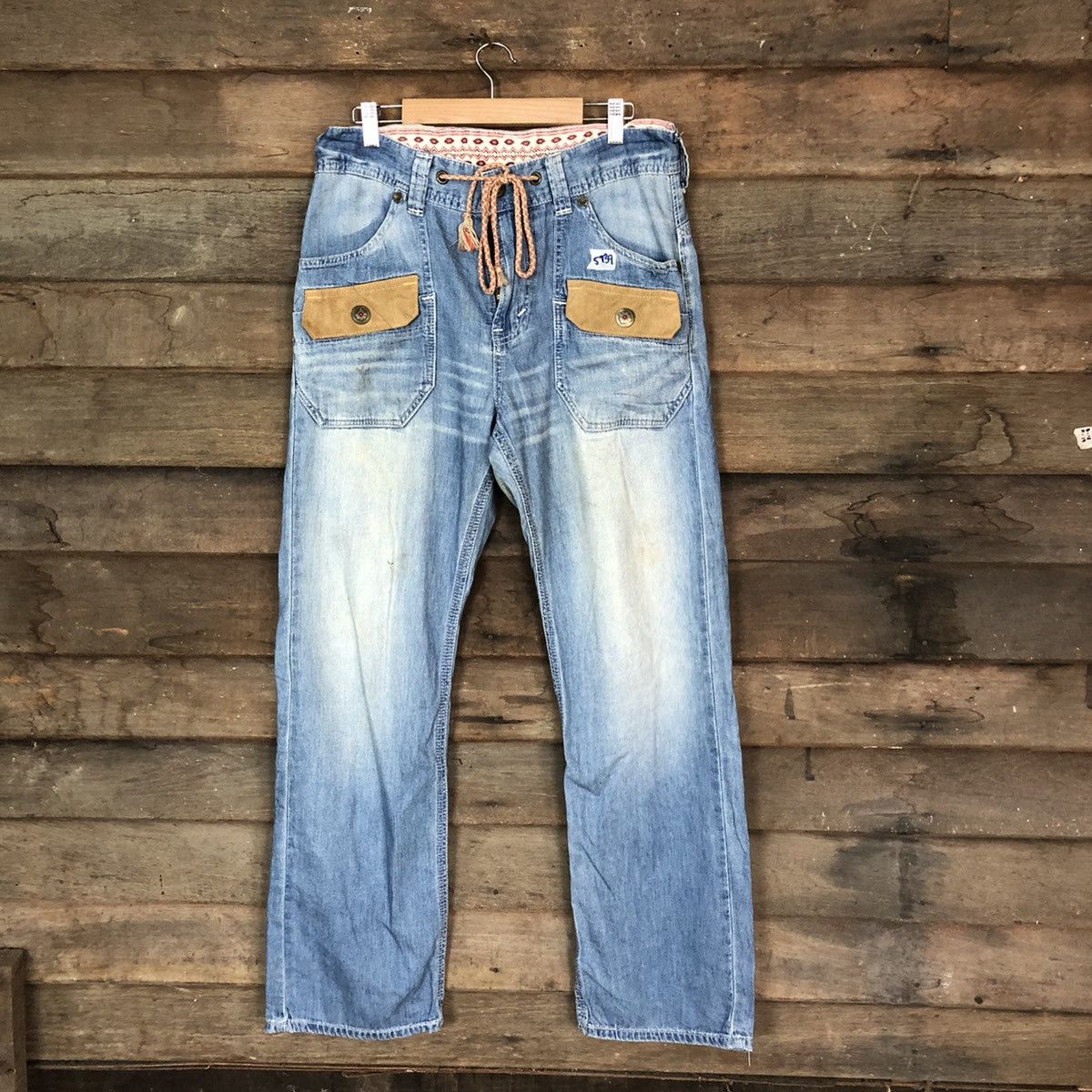 Edwin Edwin Blue Distressed Denim bush Pants #5739 Size US 31 - 1 Thumbnail