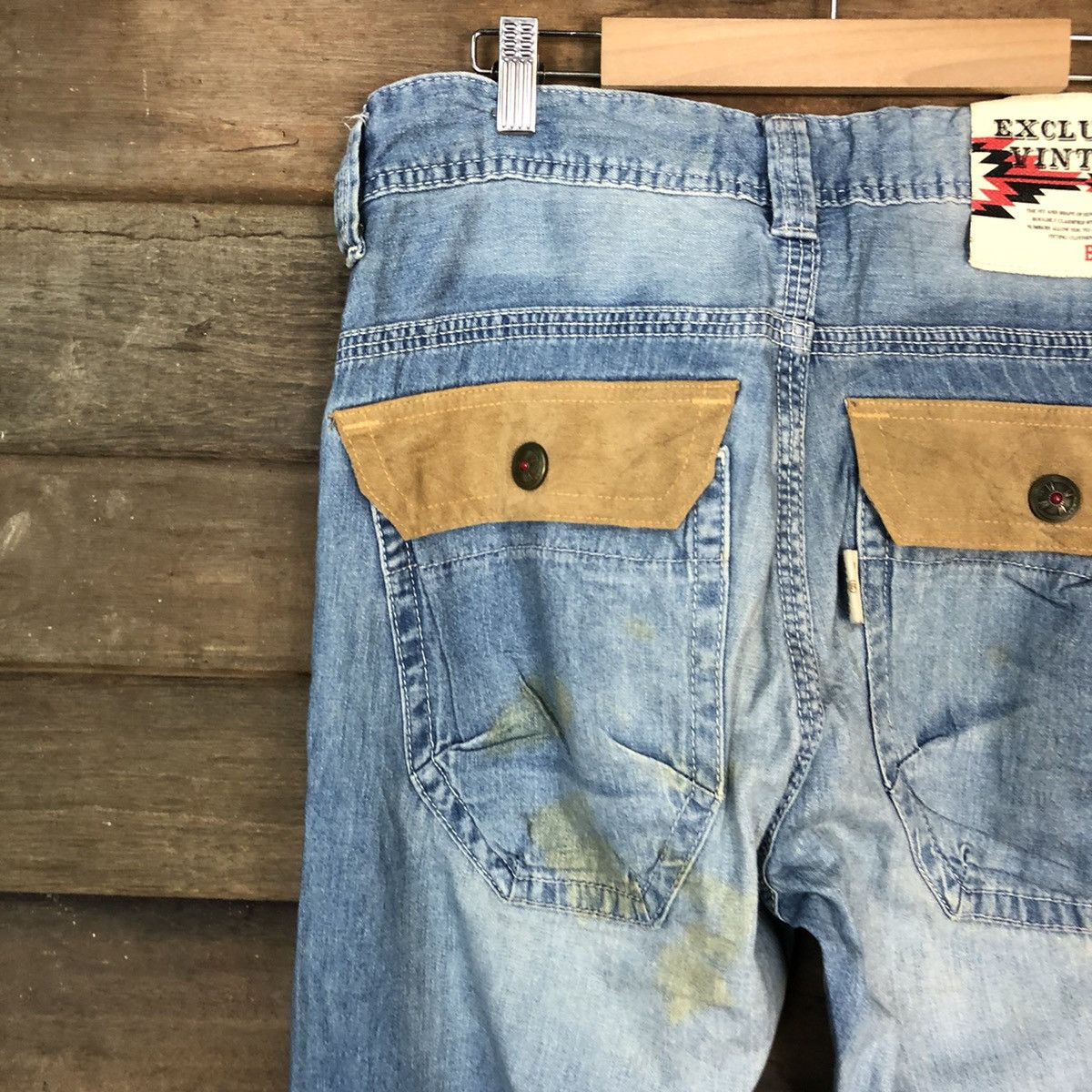 Edwin Edwin Blue Distressed Denim bush Pants #5739 Size US 31 - 12 Thumbnail