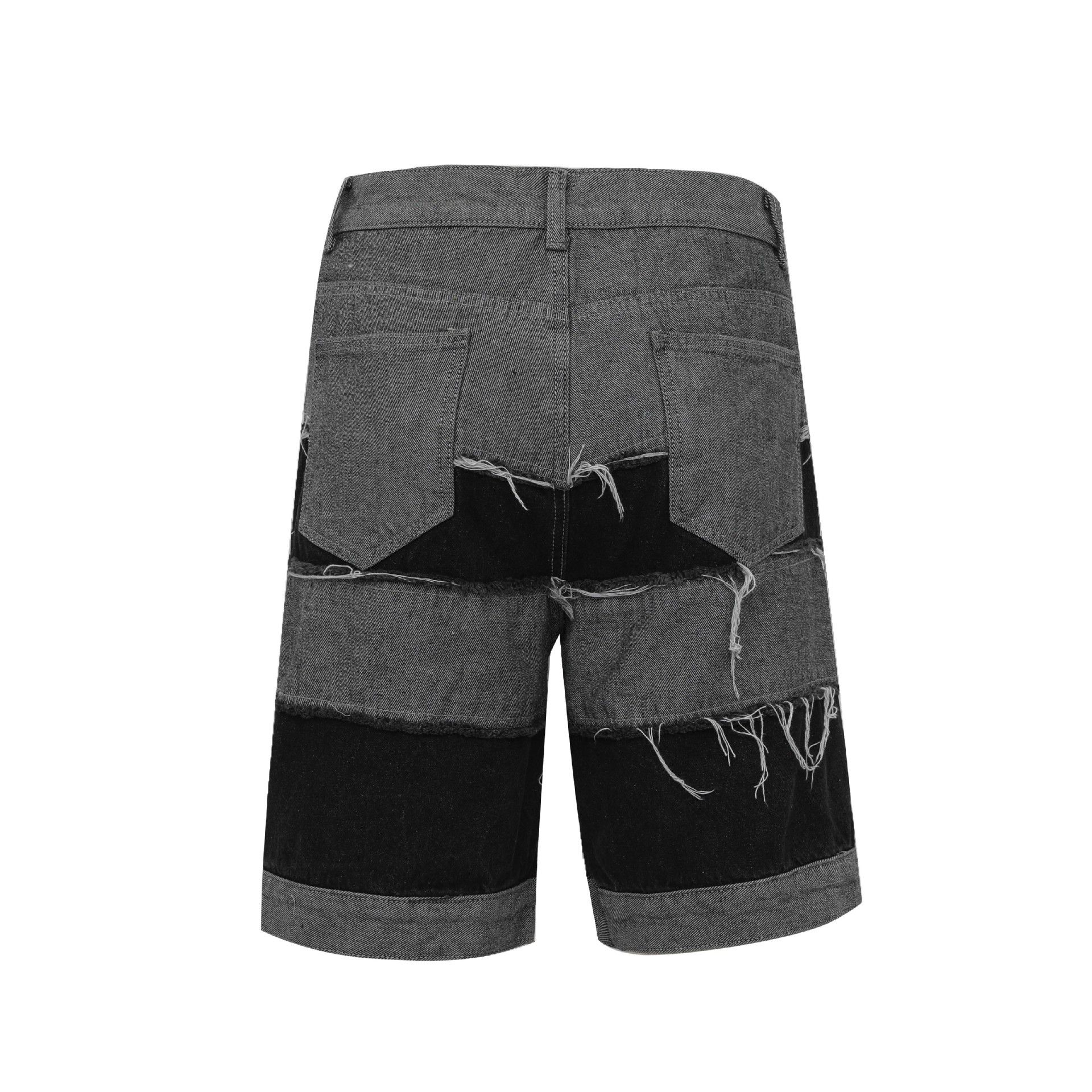 patchwork fade shorts