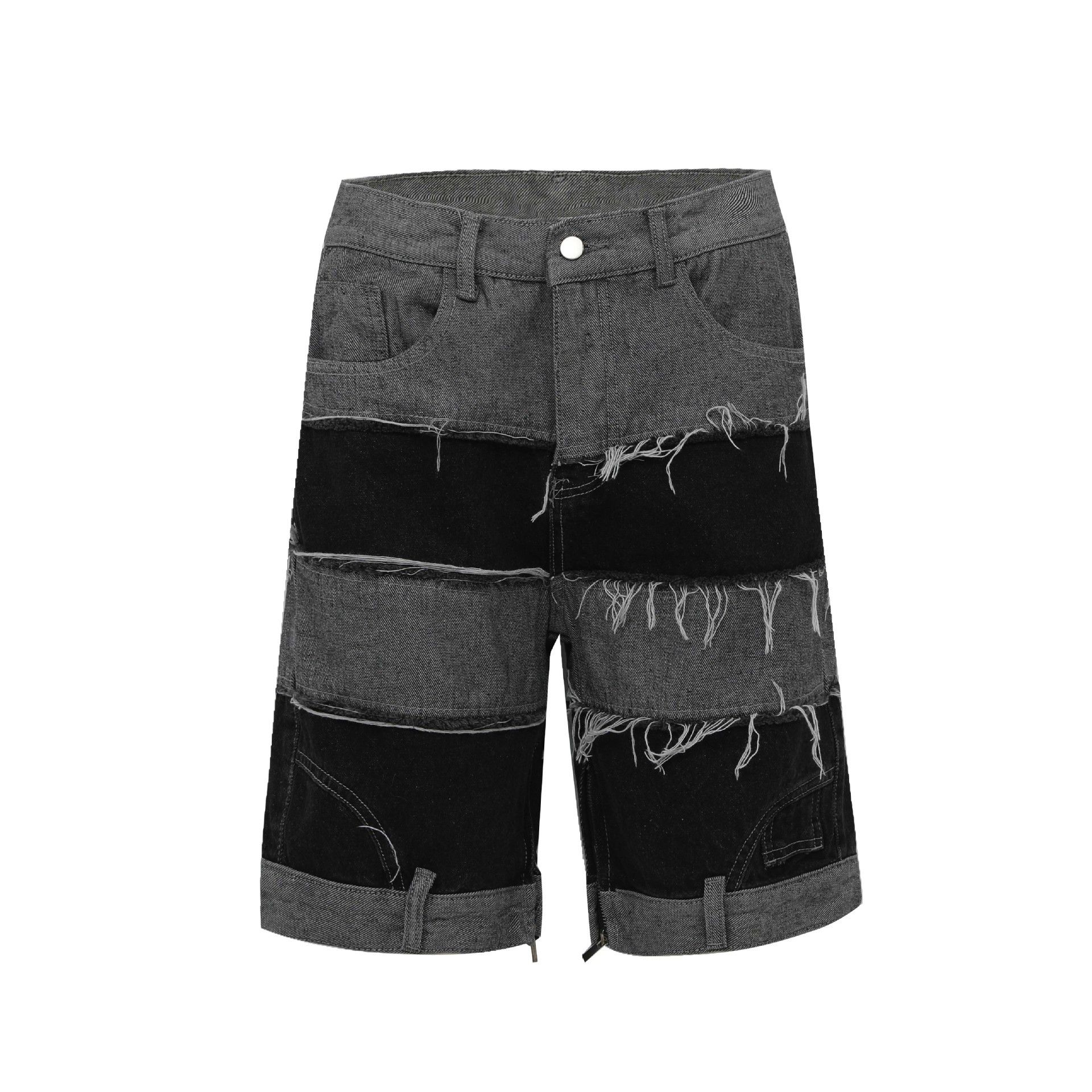 patchwork fade shorts