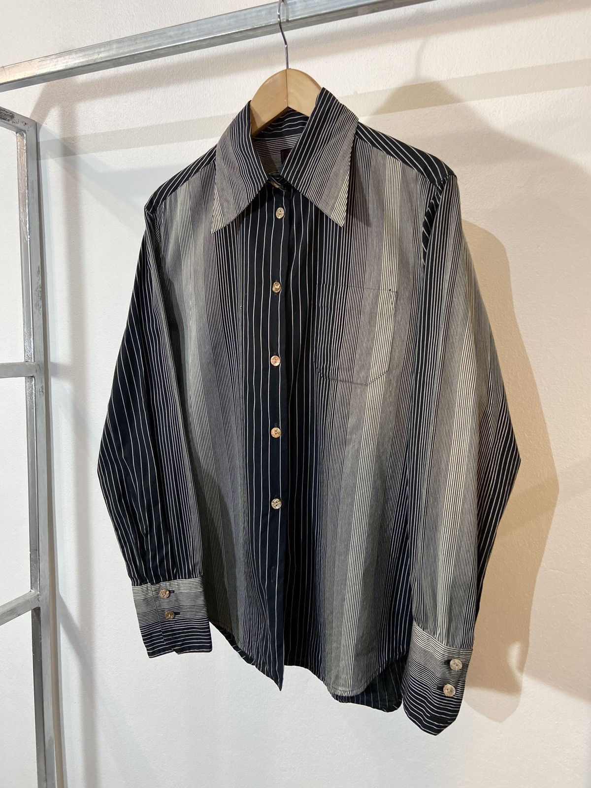 image of Jean Paul Gaultier Jpg Cyber Stripe Shirt, Men's (Size Medium)