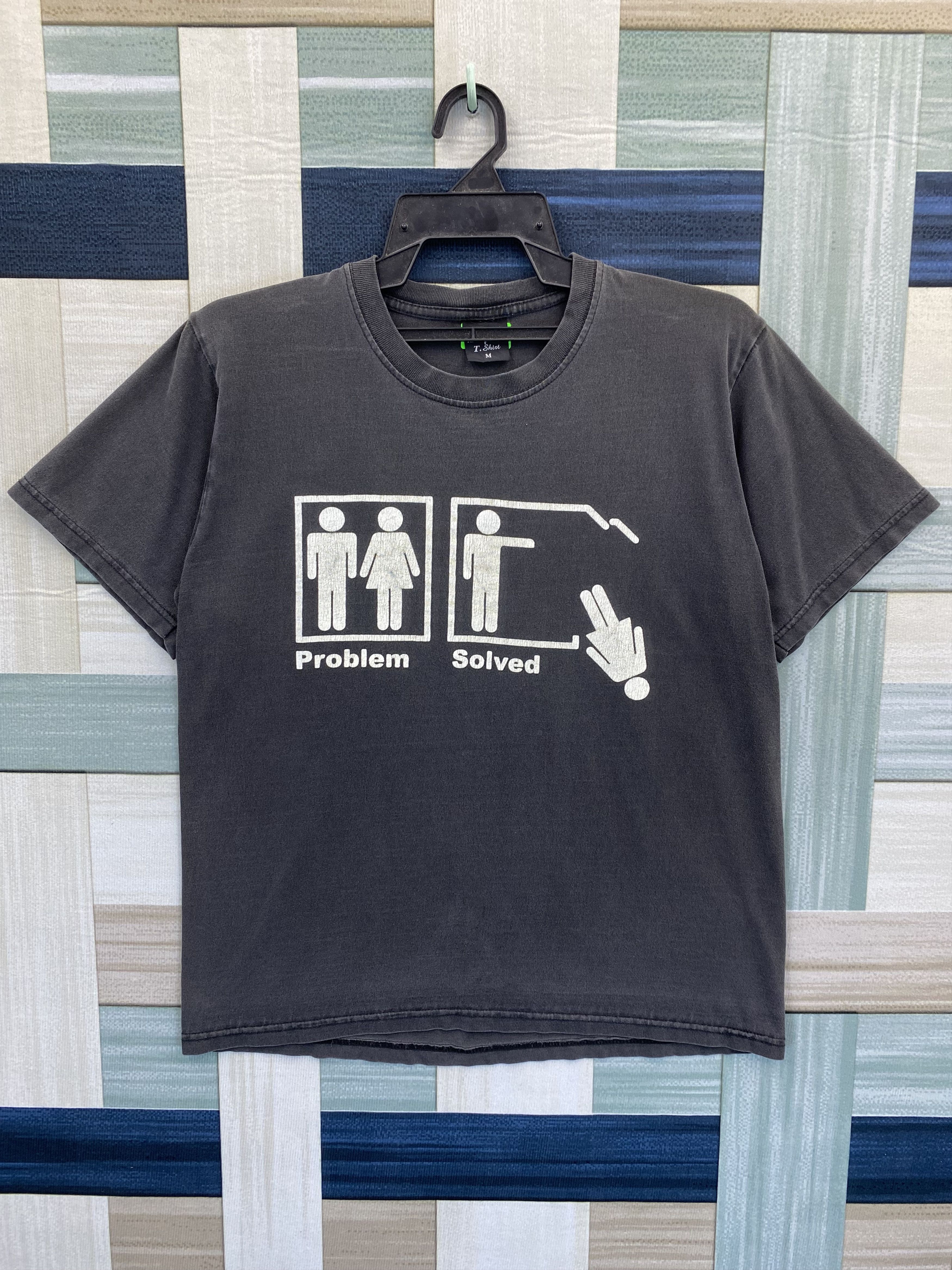 Vintage Vintage 90's Sun Faded Problem Solved Humor T-Shirt Size US M / EU 48-50 / 2 - 1 Thumbnail