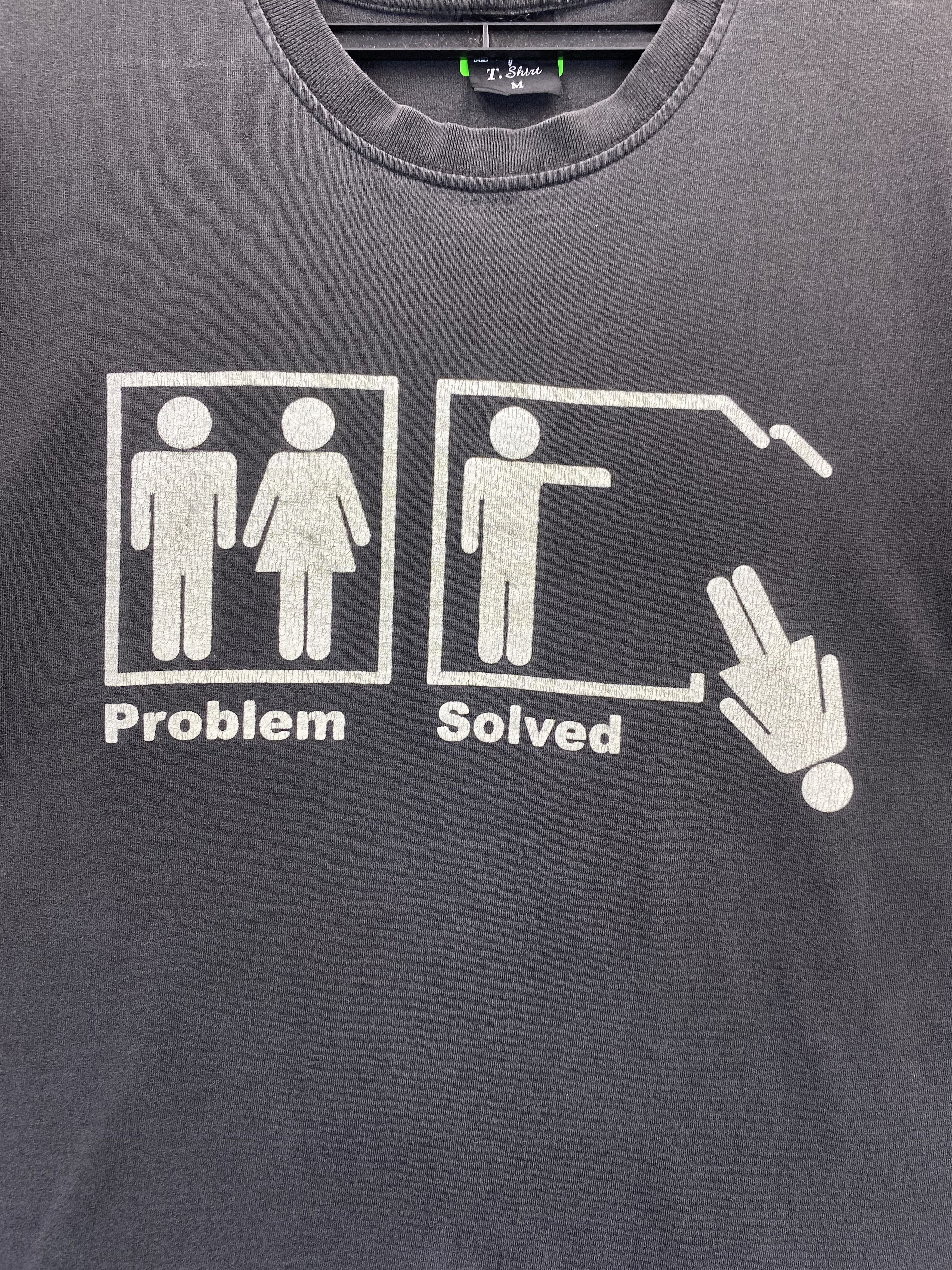 Vintage Vintage 90's Sun Faded Problem Solved Humor T-Shirt Size US M / EU 48-50 / 2 - 3 Thumbnail