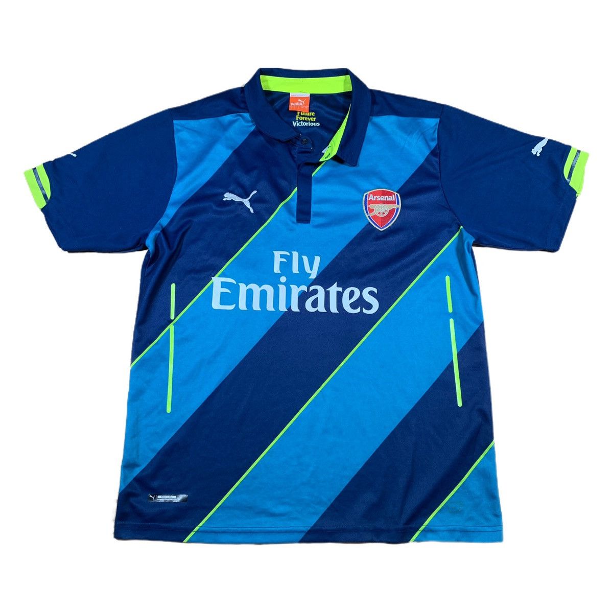 Puma × Vintage Puma Arsenal 3rd Shirt 2014-15 Blue Green Soccer jersey Size US L / EU 52-54 / 3 - 1 Thumbnail