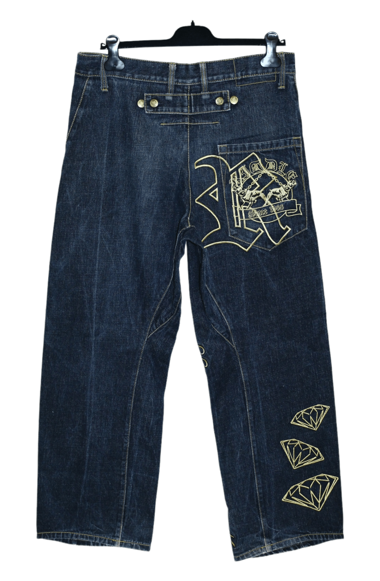 Japanese Brand 🔥STEALS🔥 Riddle Brand Dragon Embroidery Baggy Raw Jeans Size US 34 / EU 50 - 2 Thumbnail