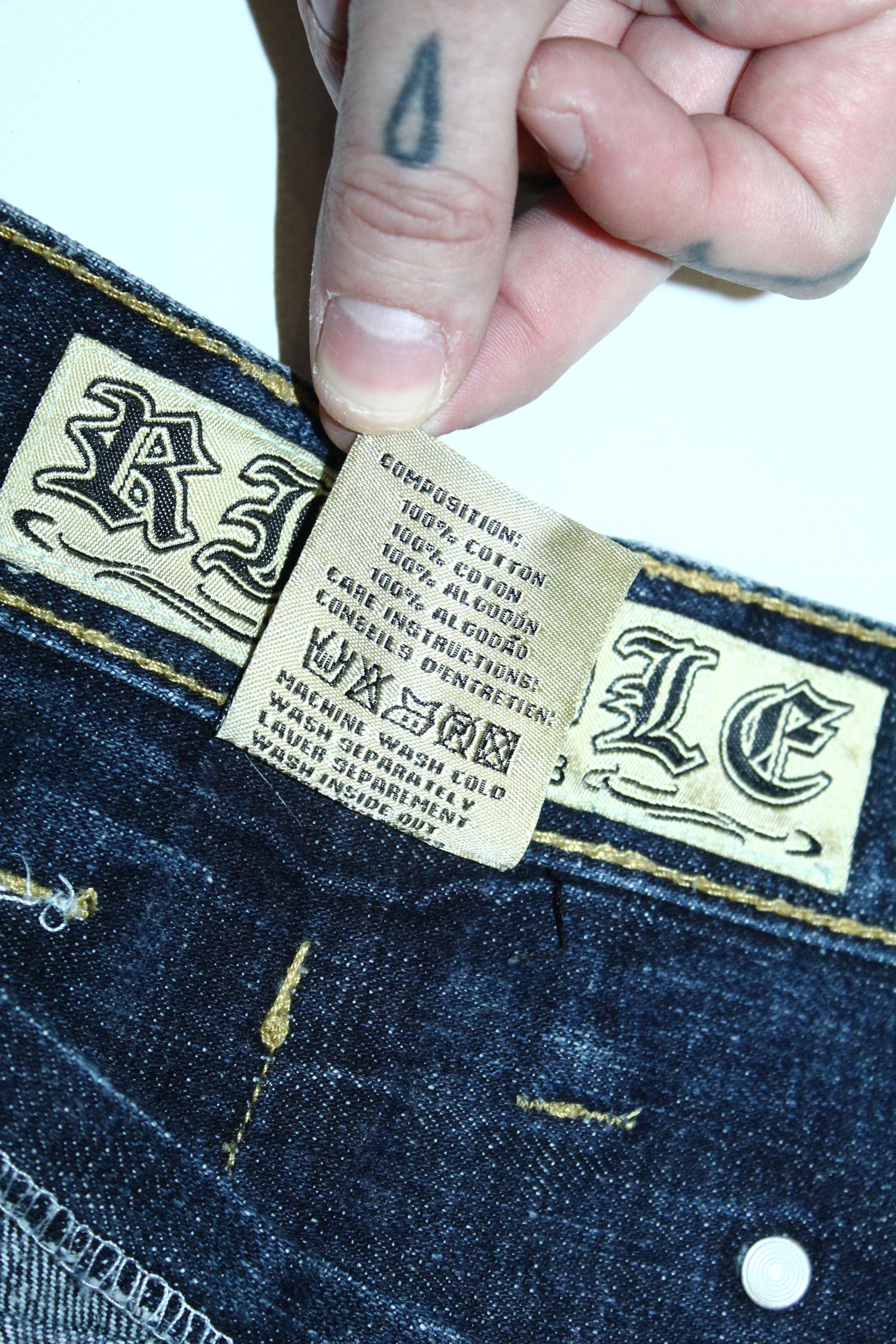 Japanese Brand 🔥STEALS🔥 Riddle Brand Dragon Embroidery Baggy Raw Jeans Size US 34 / EU 50 - 10 Thumbnail