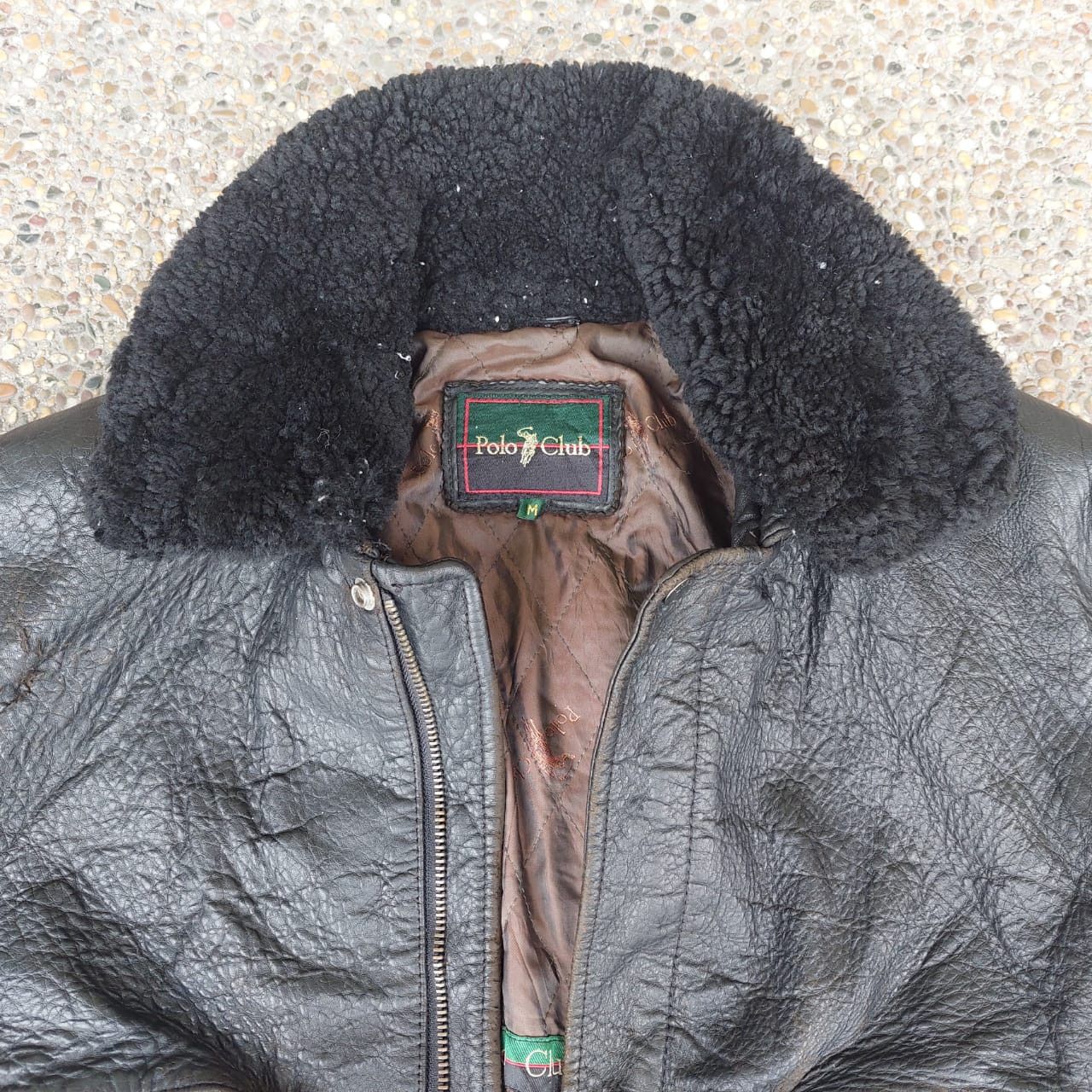 Freewheelers × Genuine Leather × Vintage VINTAGE COWHIDE POLO CLUB SPELLOUT BOMBER LEATHER JACKET Size US M / EU 48-50 / 2 - 2 Thumbnail