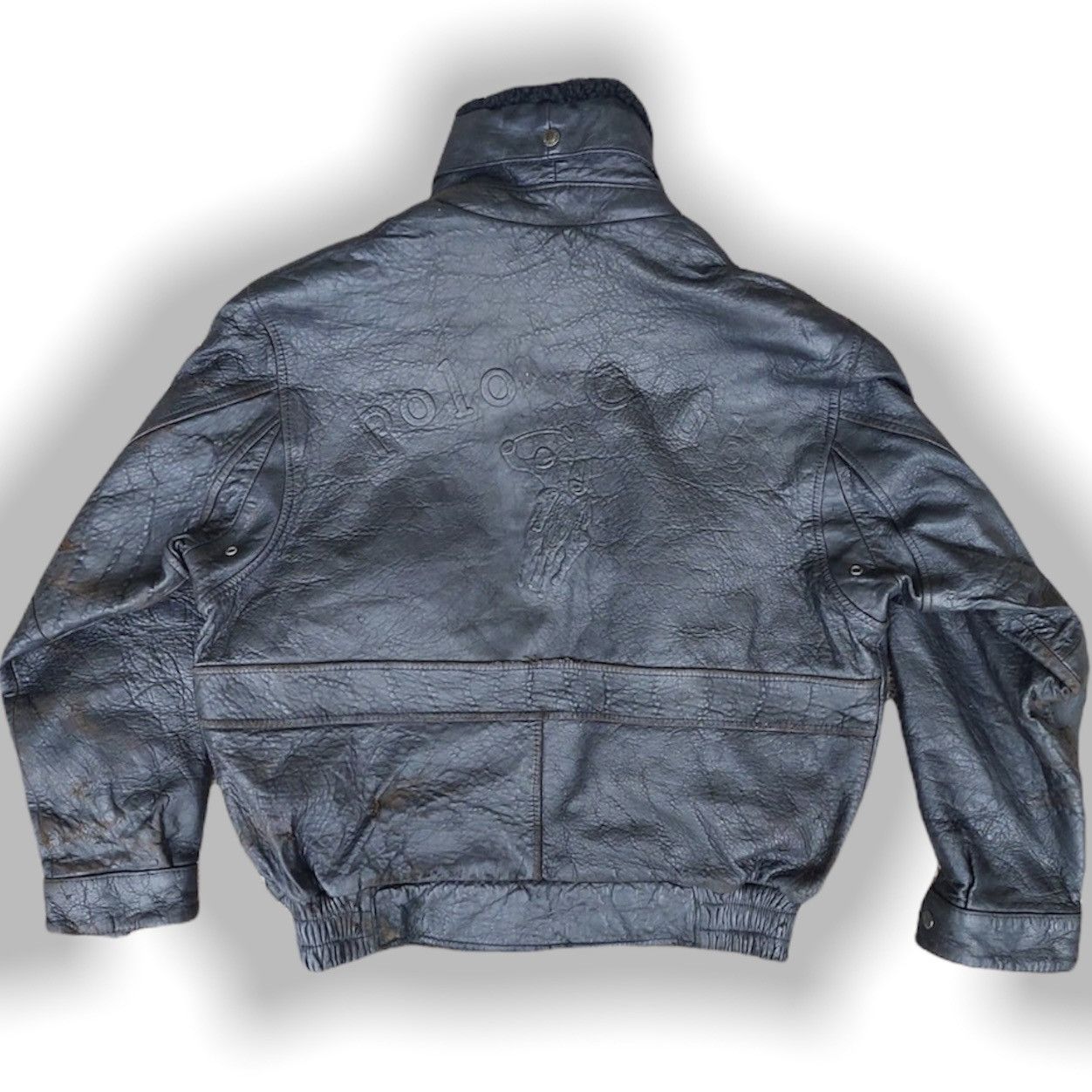 Freewheelers × Genuine Leather × Vintage VINTAGE COWHIDE POLO CLUB SPELLOUT BOMBER LEATHER JACKET Size US M / EU 48-50 / 2 - 20 Thumbnail