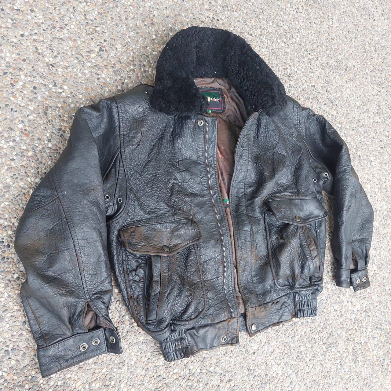 Freewheelers × Genuine Leather × Vintage VINTAGE COWHIDE POLO CLUB SPELLOUT BOMBER LEATHER JACKET Size US M / EU 48-50 / 2 - 4 Thumbnail