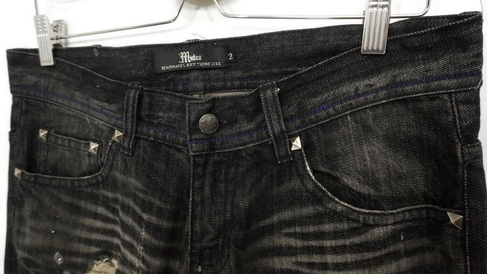 Japanese Brand SickVtg🔥 Flare 🔥 MIDAS Worn Distressed Lowrise Jeans Size US 30 / EU 46 - 4 Thumbnail