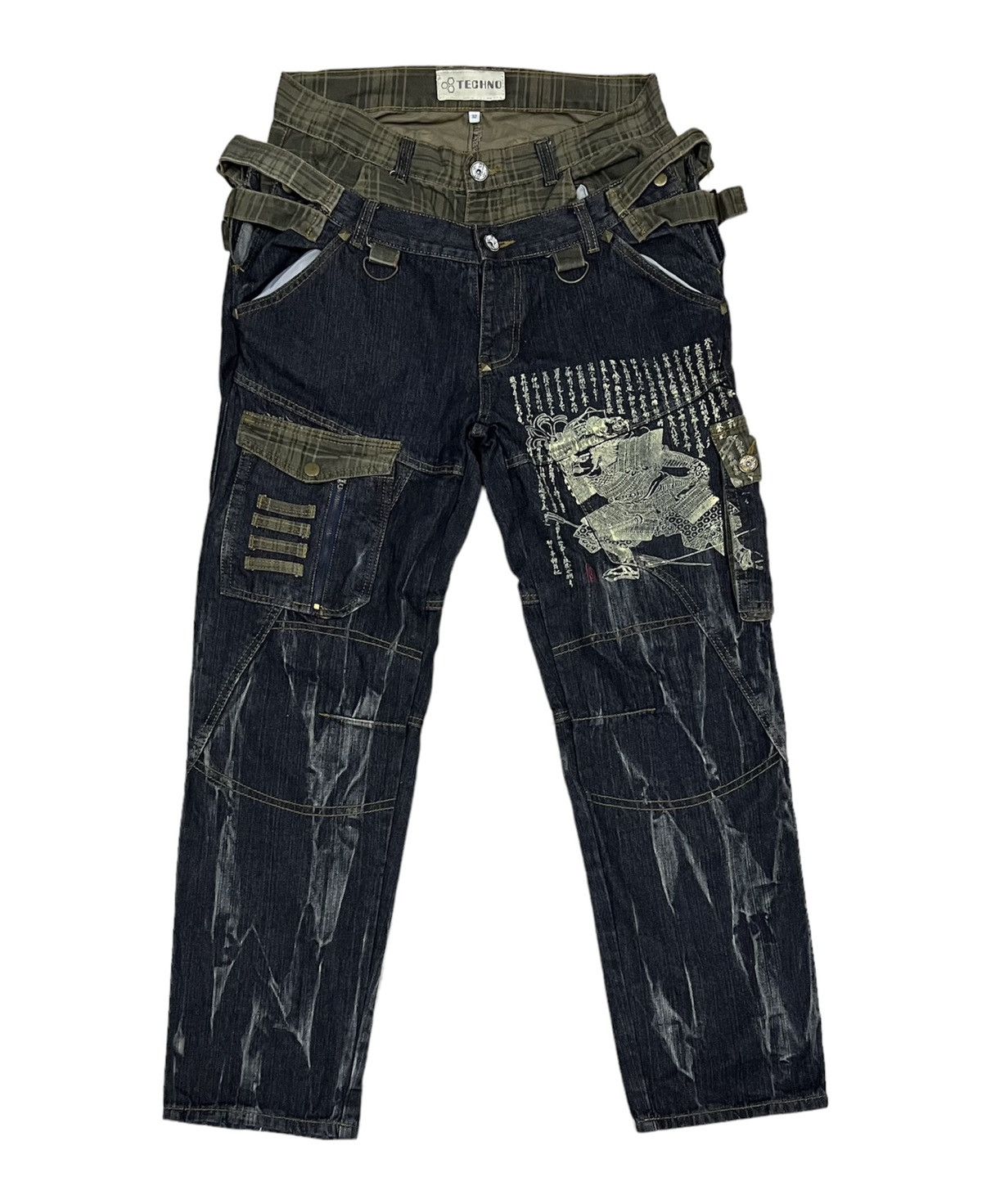 Japanese Brand TECHNO Pants Rare Design Size US 34 / EU 50 - 2 Thumbnail