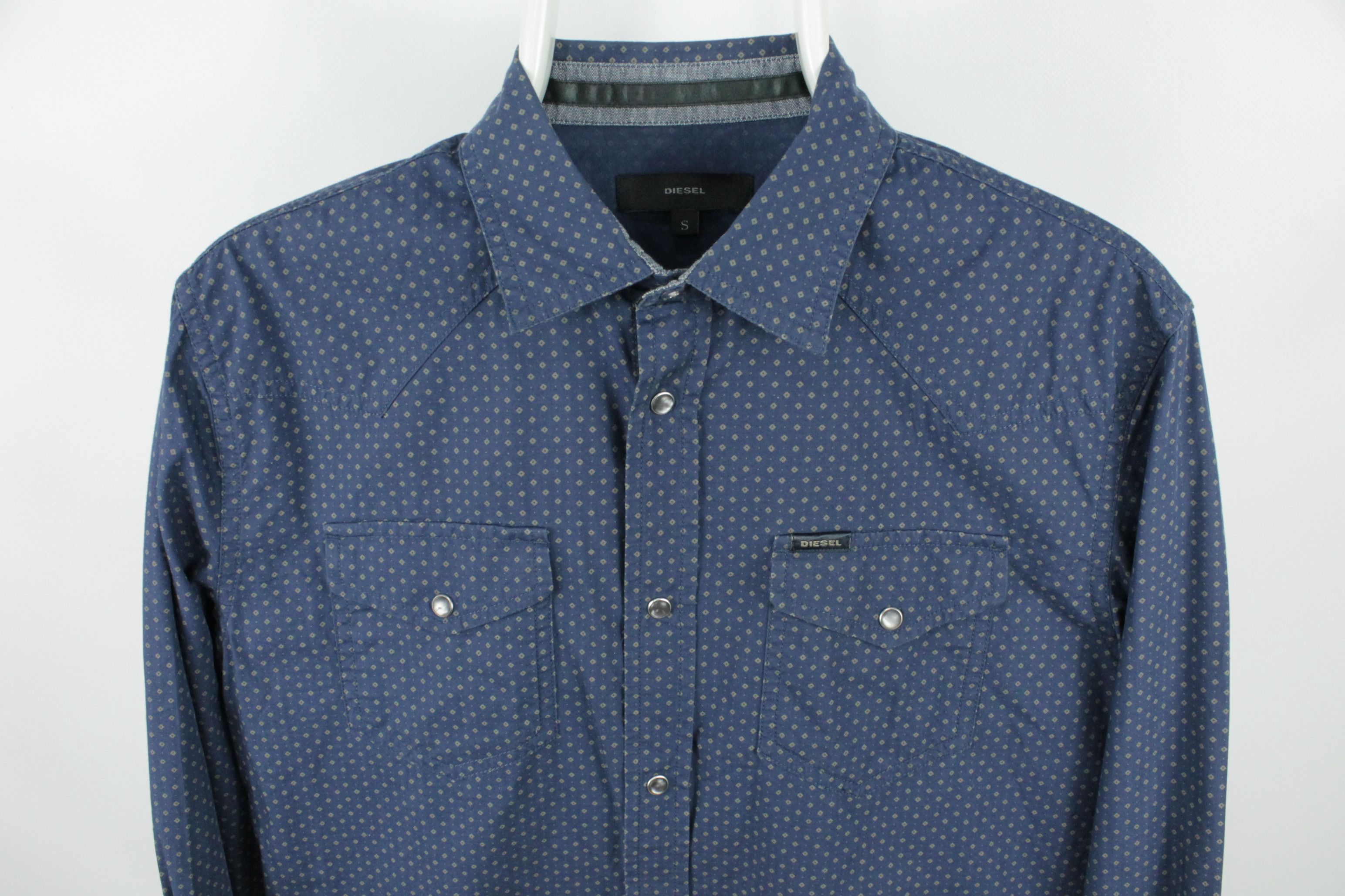 Diesel Diesel Slim Fit Casual Dress Blue Shirt Size US S / EU 44-46 / 1 - 2 Thumbnail