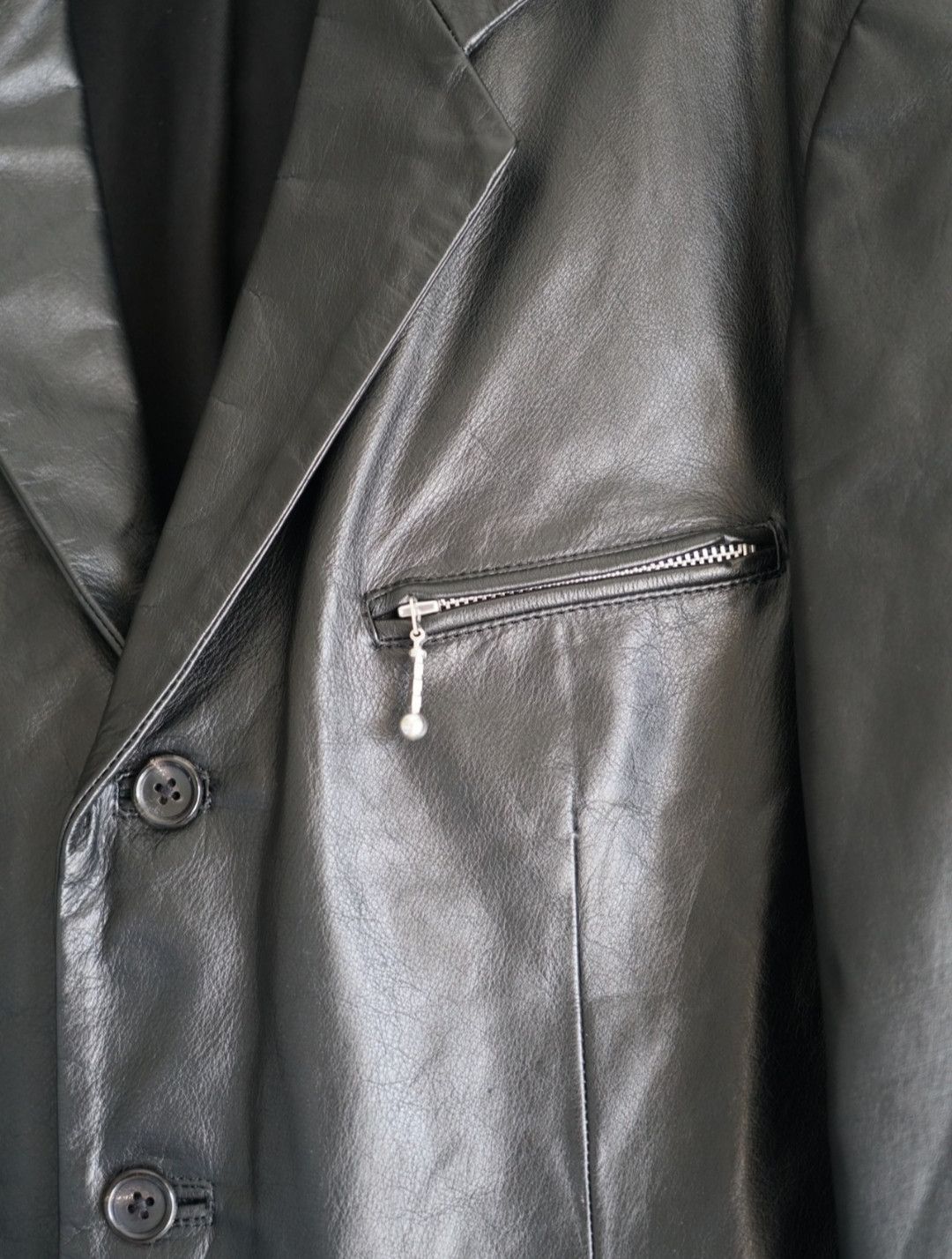 Yohji Yamamoto Yohji Yamamoto 01aw Zip Leather JKT Size US L / EU 52-54 / 3 - 3 Thumbnail