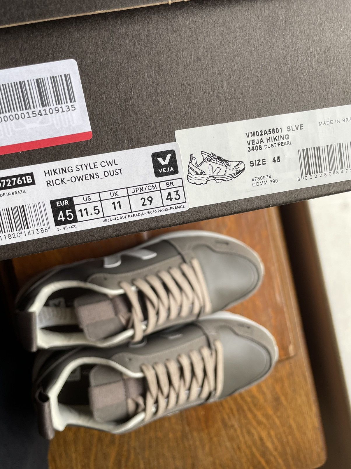 Rick Owens × Veja Rick Owens X Veja FW21 Hiking Style CWL Dust Vegan Size US 11.5 / EU 44-45 - 14 Thumbnail