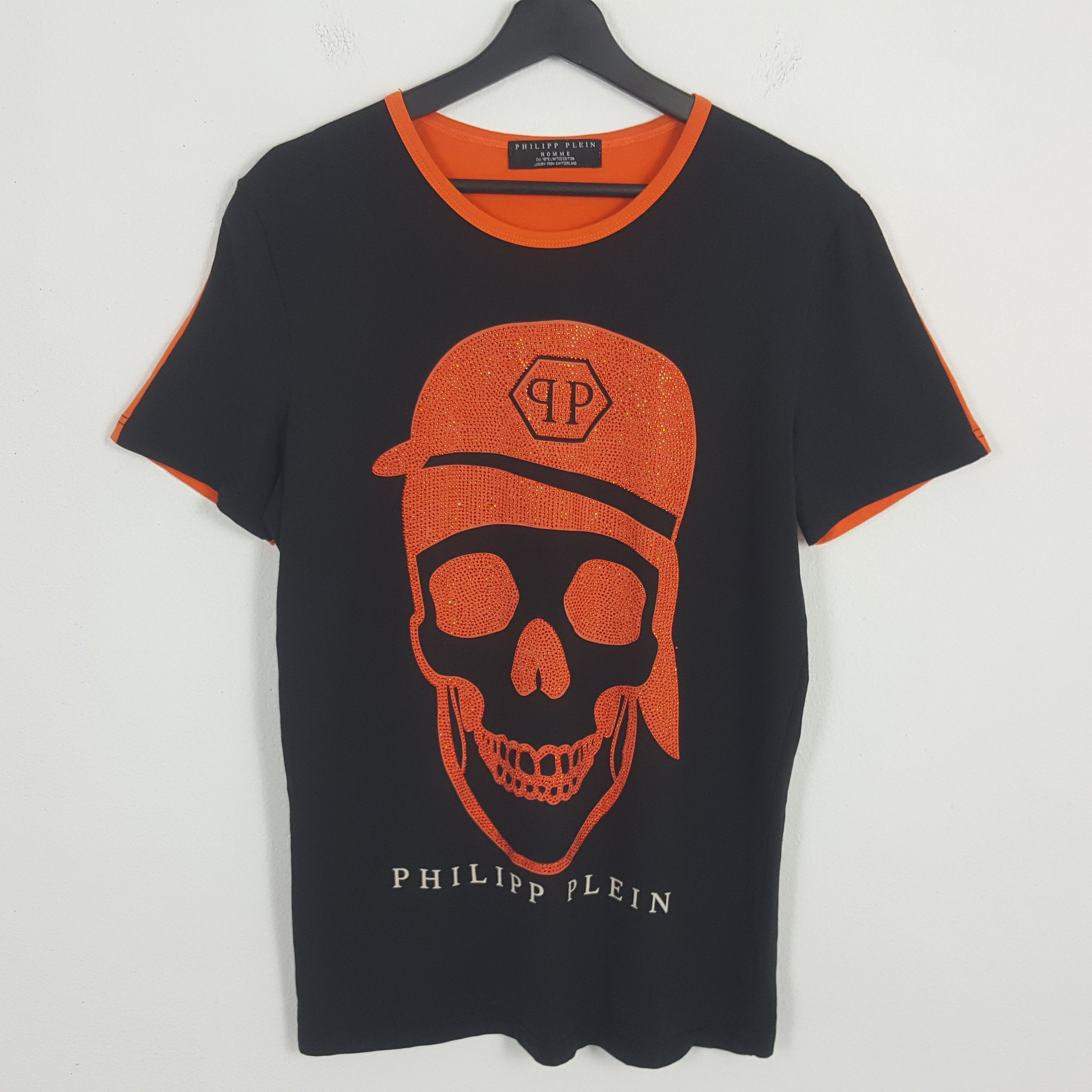 Vintage Philipp Plein Italian Brand Big Skulls Print Design Tshirt Grailed
