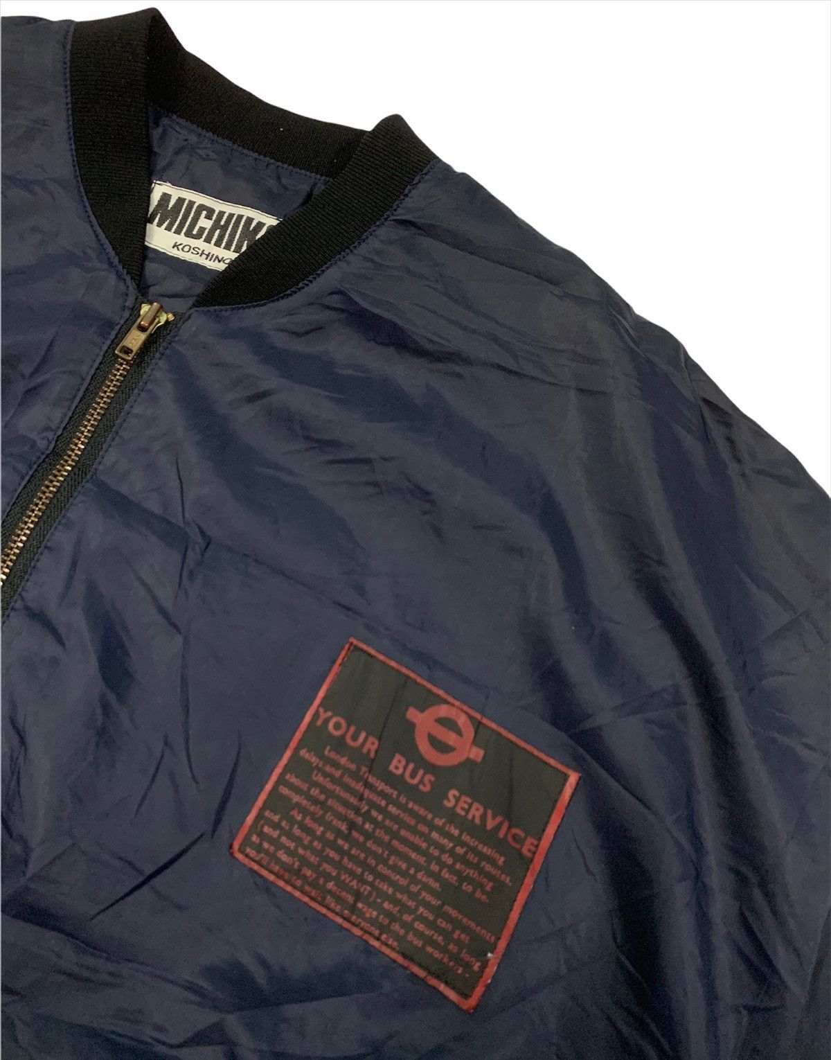 Japanese Brand × Michiko Koshino London × Yoshiyuki Konishi 🎌 Michiko Koshino London SpellOut Bondage Bomber Jacket Size US M / EU 48-50 / 2 - 3 Thumbnail