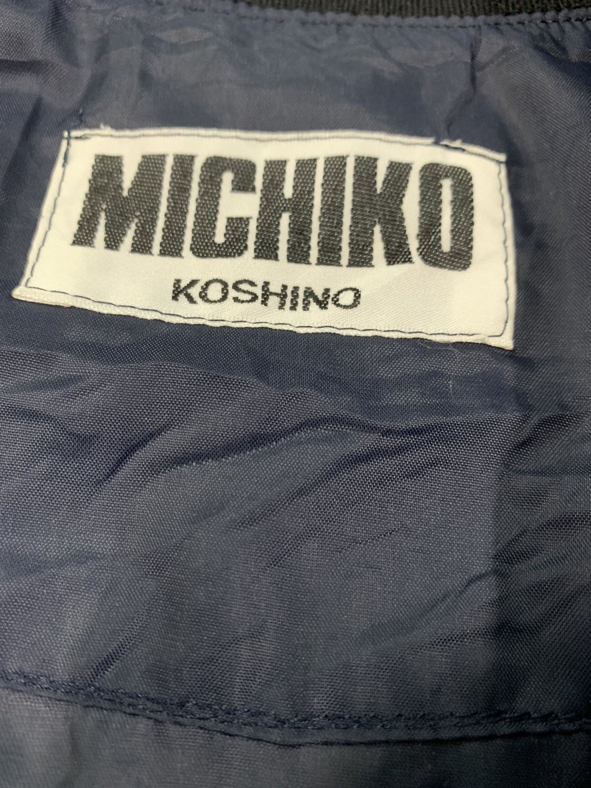 Japanese Brand × Michiko Koshino London × Yoshiyuki Konishi 🎌 Michiko Koshino London SpellOut Bondage Bomber Jacket Size US M / EU 48-50 / 2 - 4 Thumbnail