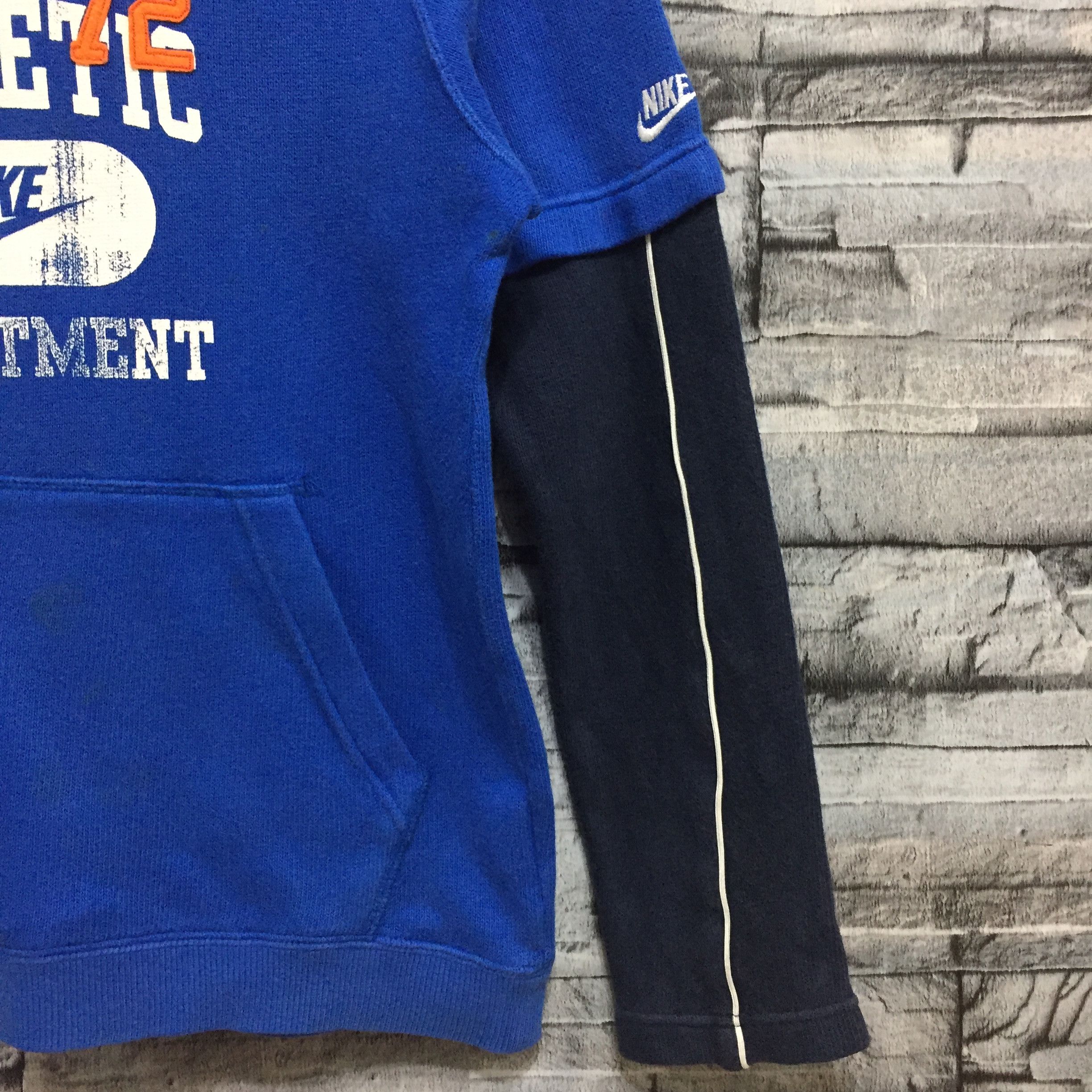 Nike Vintage Nike hoodie spellout big logo size 150 fit S blue Size US S / EU 44-46 / 1 - 7 Thumbnail