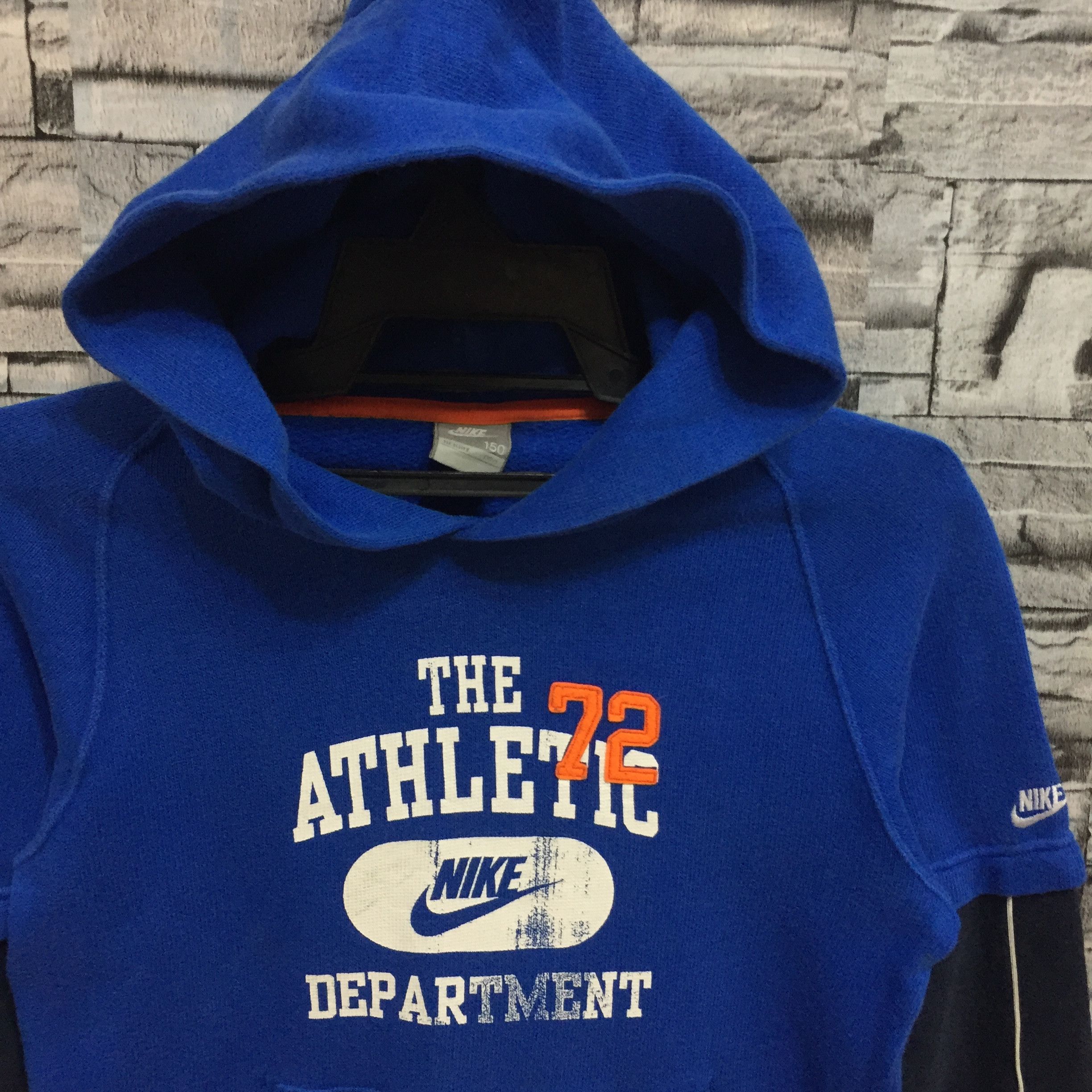 Nike Vintage Nike hoodie spellout big logo size 150 fit S blue Size US S / EU 44-46 / 1 - 3 Thumbnail