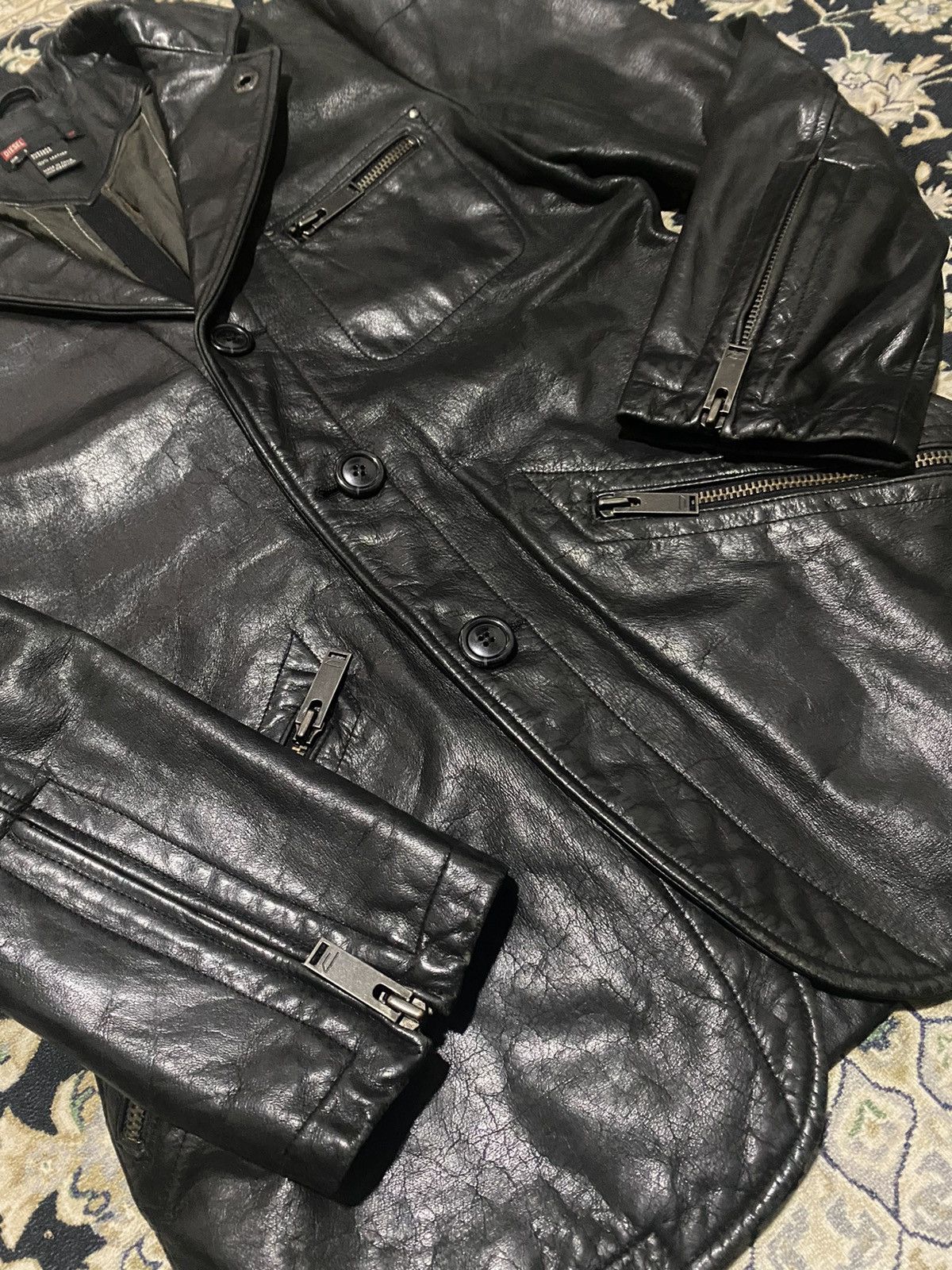 Diesel × Jean Paul Gaultier Punk Anarchy Zipper Diesel JPG Leather Jacket Size US S / EU 44-46 / 1 - 5 Thumbnail