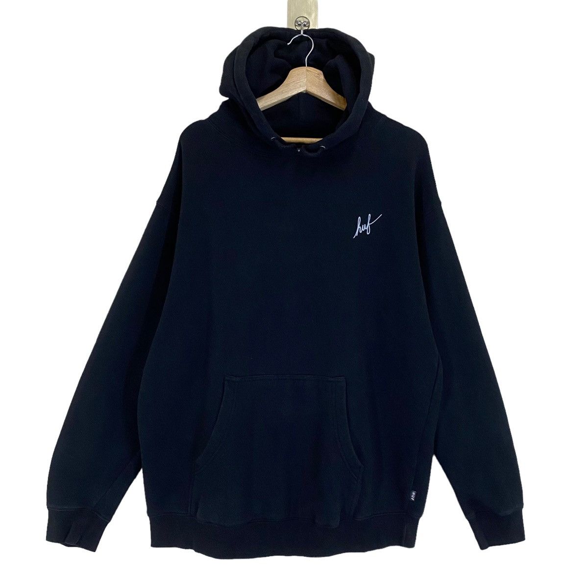 Huf × Vintage Vintage HUF Big Logo Made In Usa Pullover Hoodie Size L Size US L / EU 52-54 / 3 - 6 Thumbnail