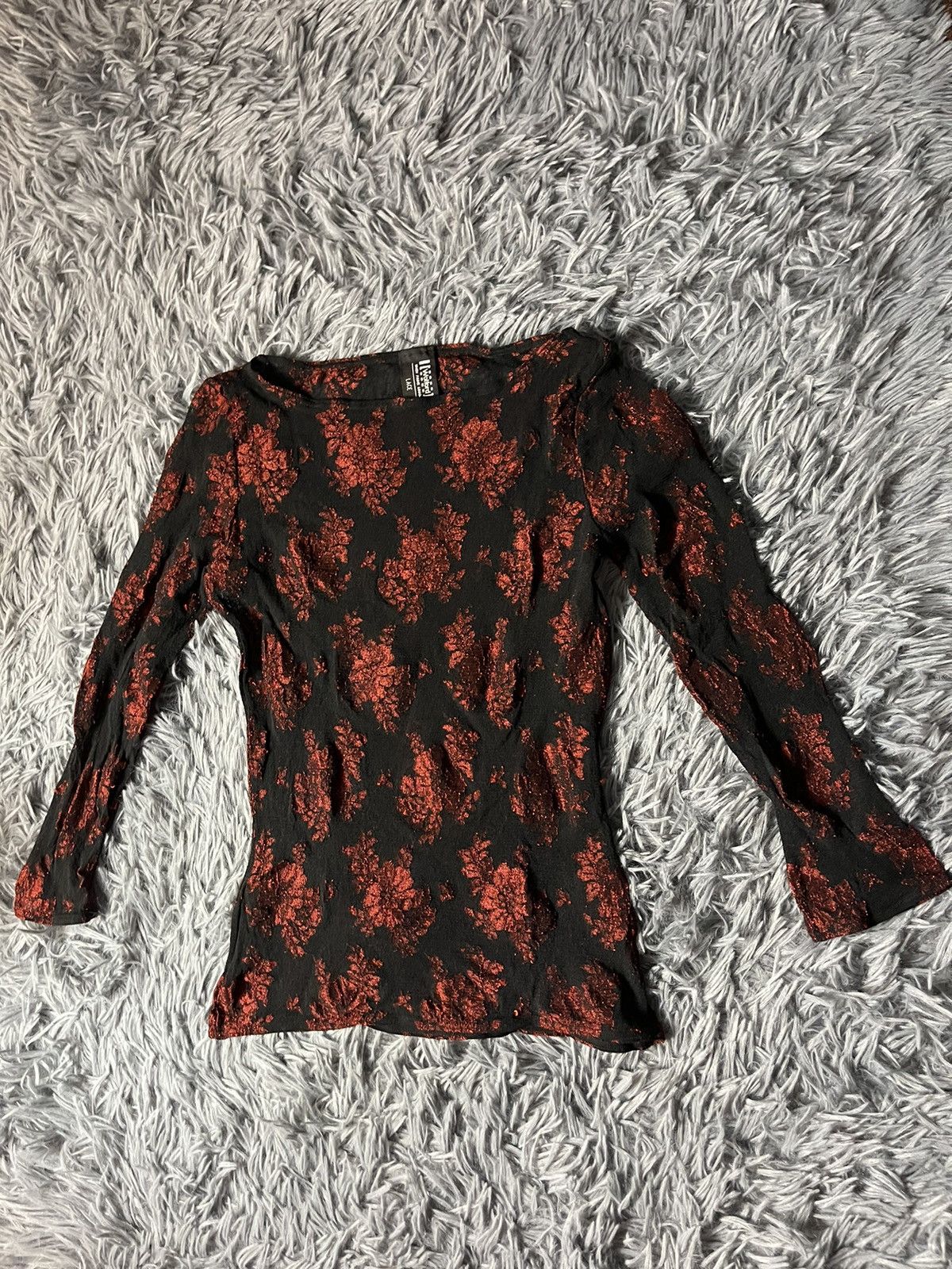 Vintage × Wolford Wolford 90s vintage mesh floral print JPG style longsleeve Size S / US 4 / IT 40 - 2 Thumbnail