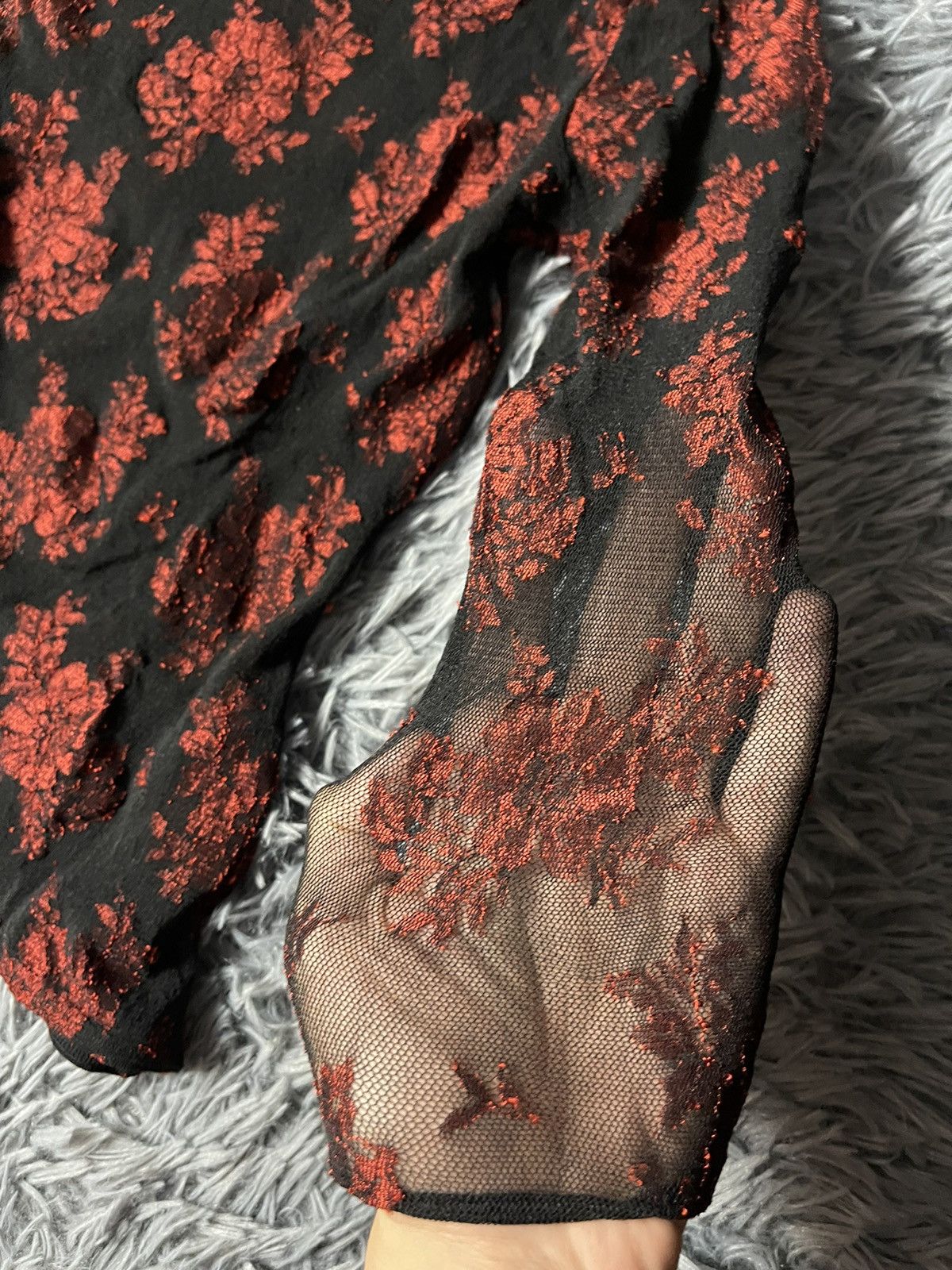 Vintage × Wolford Wolford 90s vintage mesh floral print JPG style longsleeve Size S / US 4 / IT 40 - 6 Thumbnail