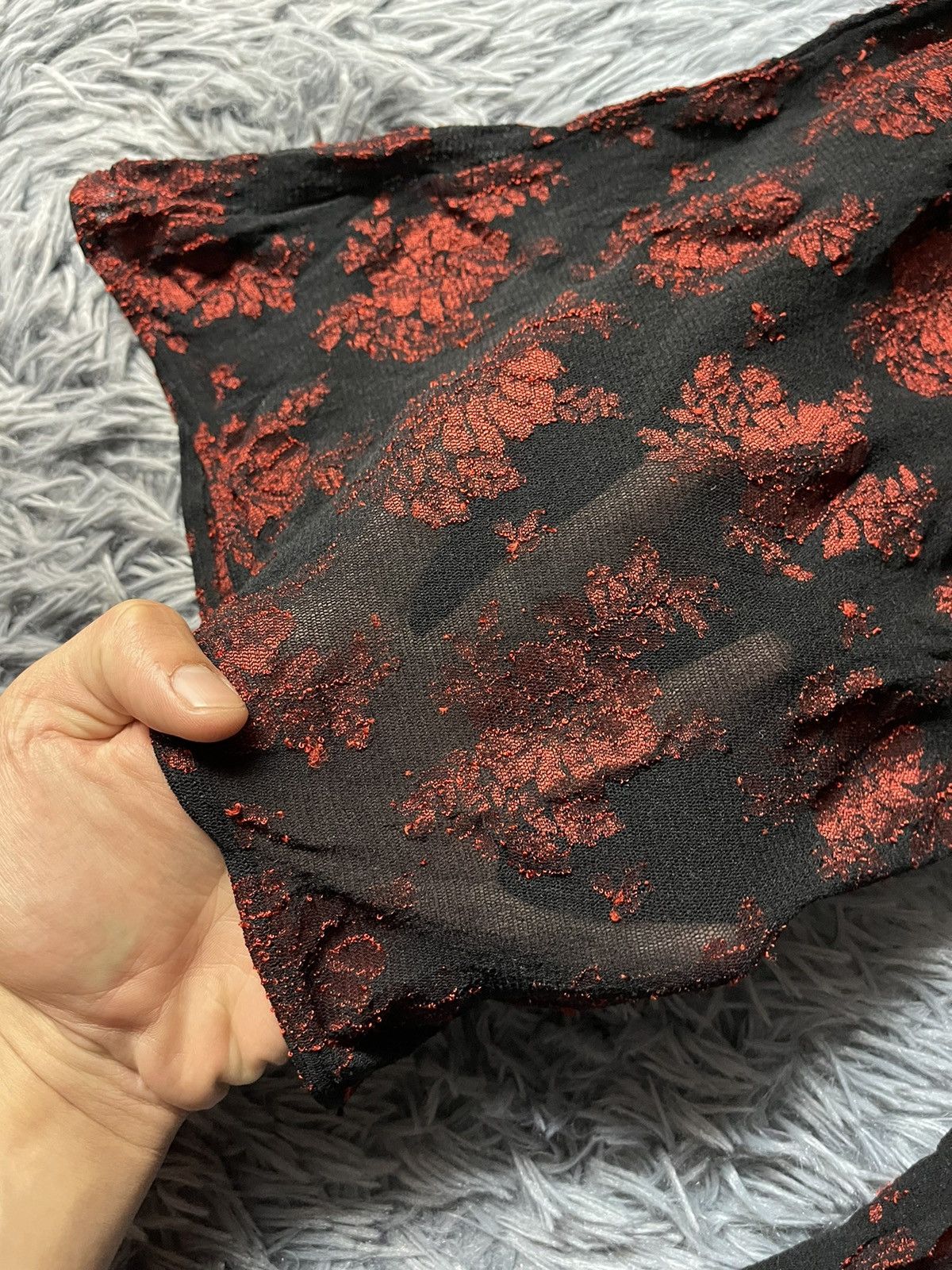 Vintage × Wolford Wolford 90s vintage mesh floral print JPG style longsleeve Size S / US 4 / IT 40 - 5 Thumbnail