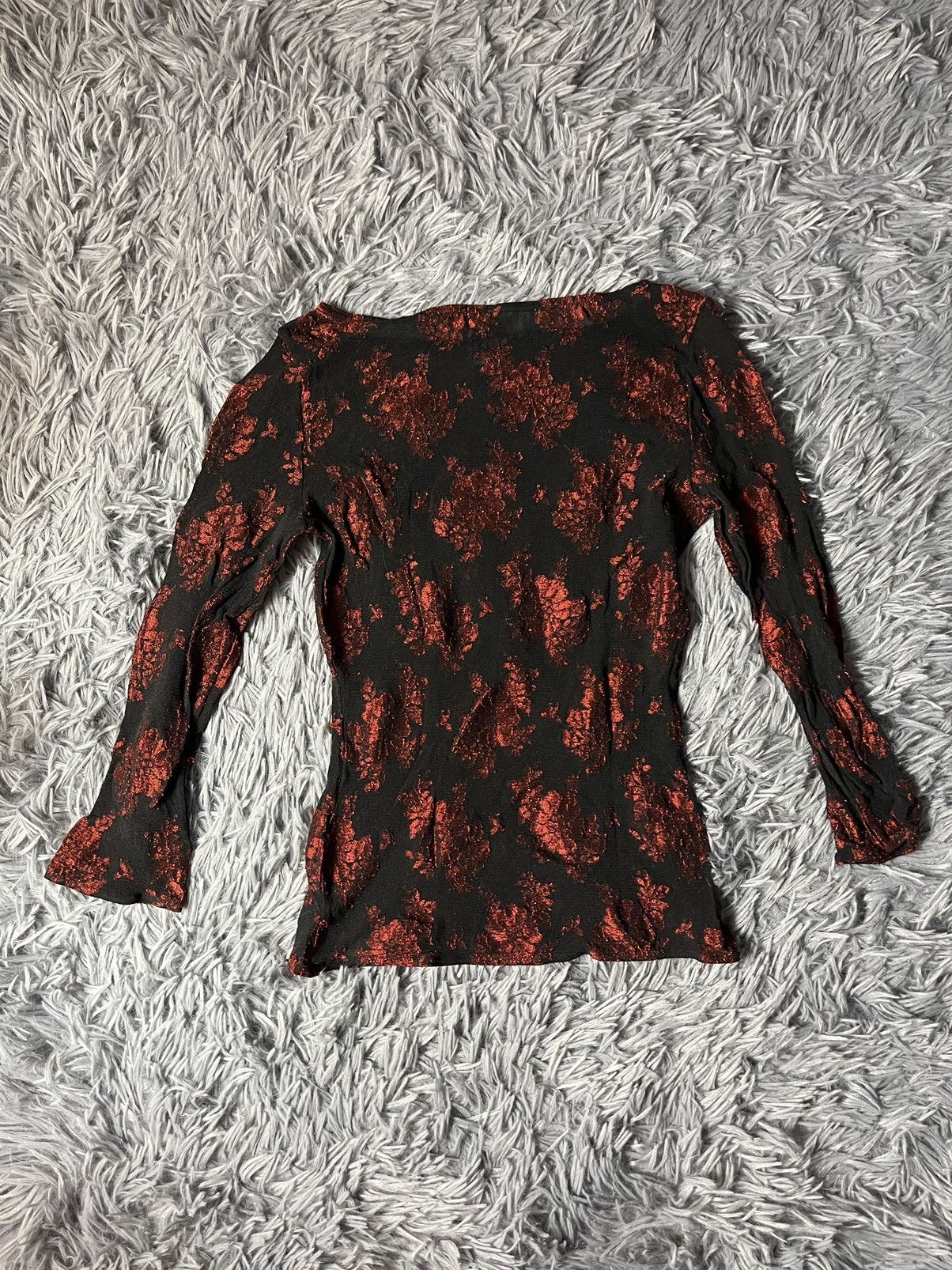 Vintage × Wolford Wolford 90s vintage mesh floral print JPG style longsleeve Size S / US 4 / IT 40 - 7 Thumbnail