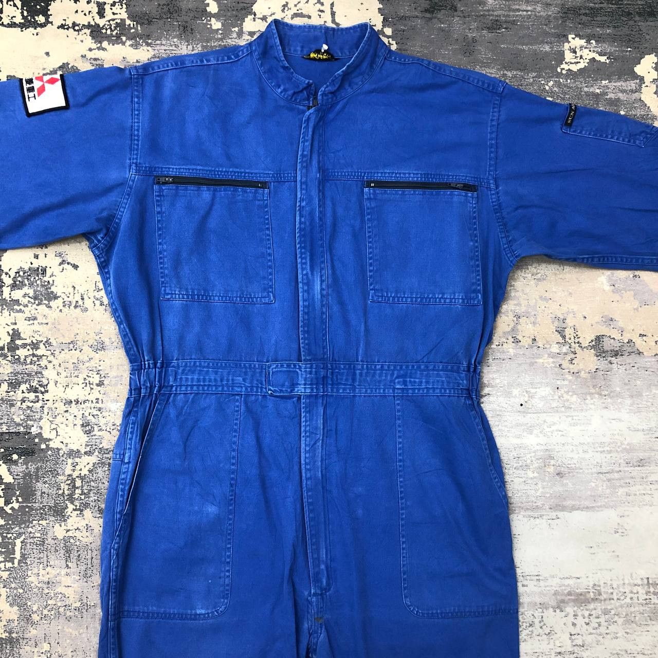 Japanese Brand P697 VTG MITSUBISHI ENGINE BY SUN ASAHI COVERALLS Size US L / EU 52-54 / 3 - 4 Thumbnail