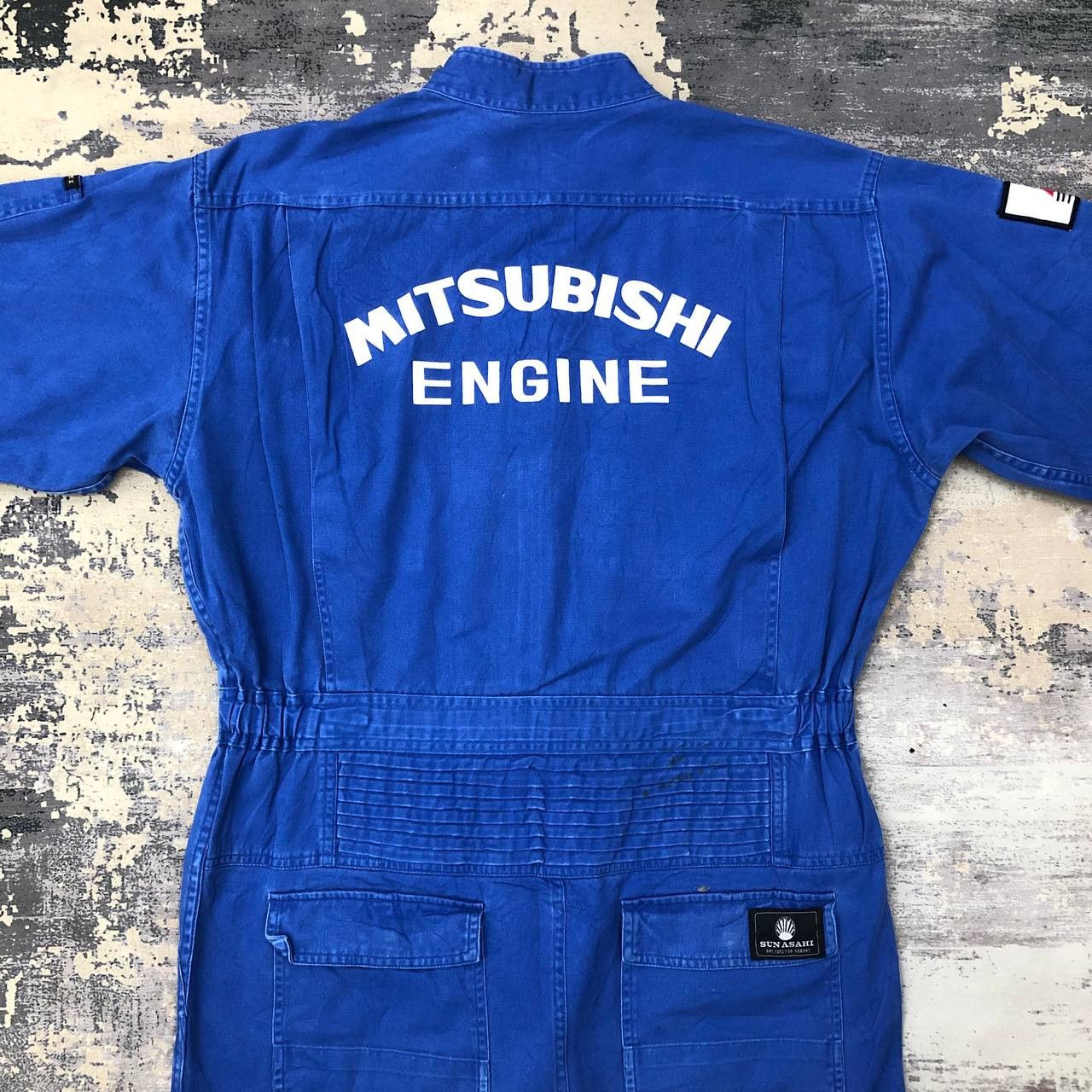 Japanese Brand P697 VTG MITSUBISHI ENGINE BY SUN ASAHI COVERALLS Size US L / EU 52-54 / 3 - 5 Thumbnail