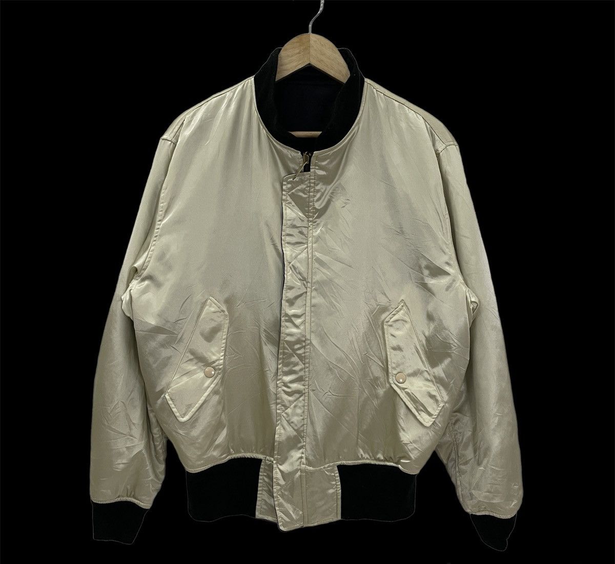 Vintage Vintage Wrangler Big Logo Reversable Bomber Jacket Size US XL / EU 56 / 4 - 4 Thumbnail