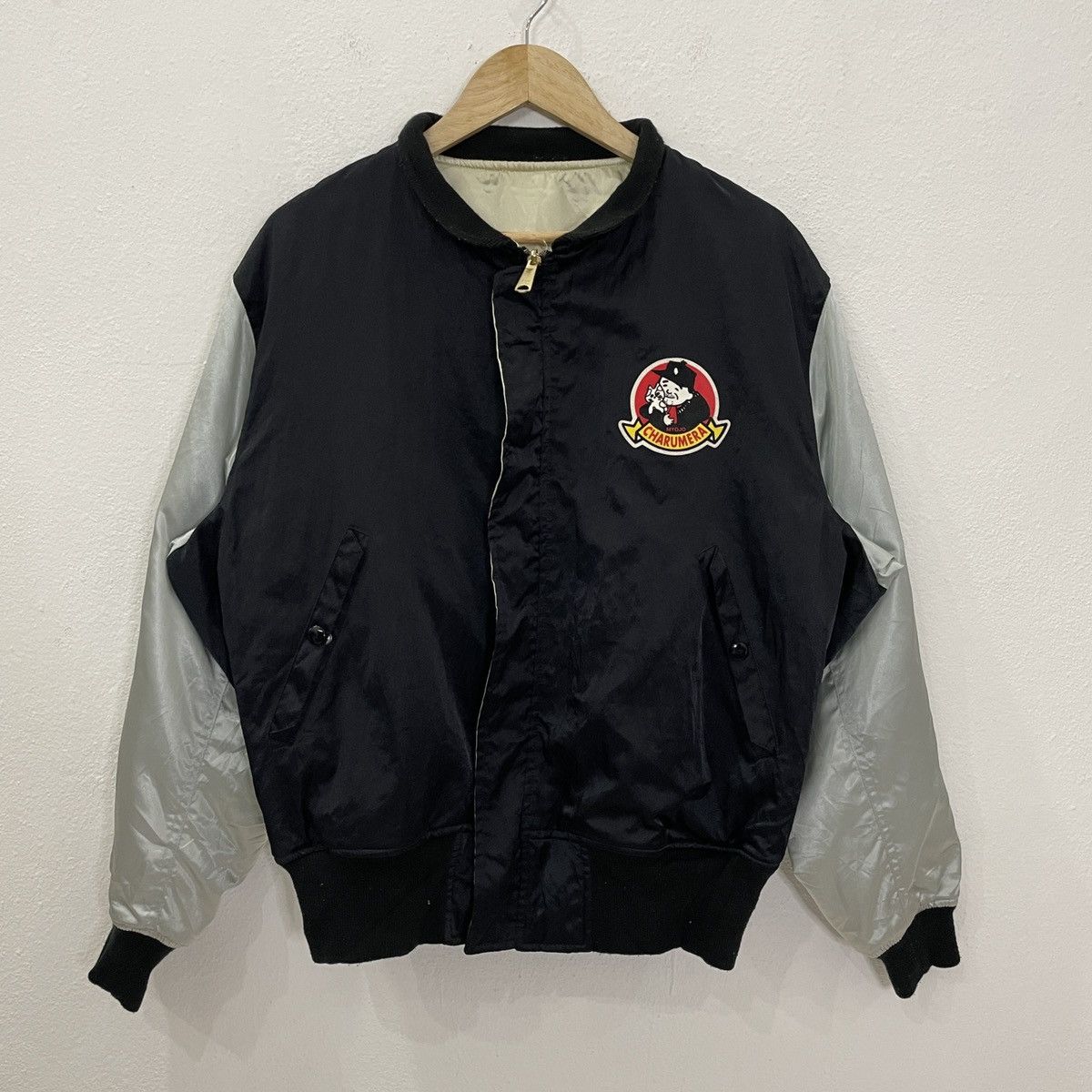 Vintage Vintage Wrangler Big Logo Reversable Bomber Jacket Size US XL / EU 56 / 4 - 5 Thumbnail