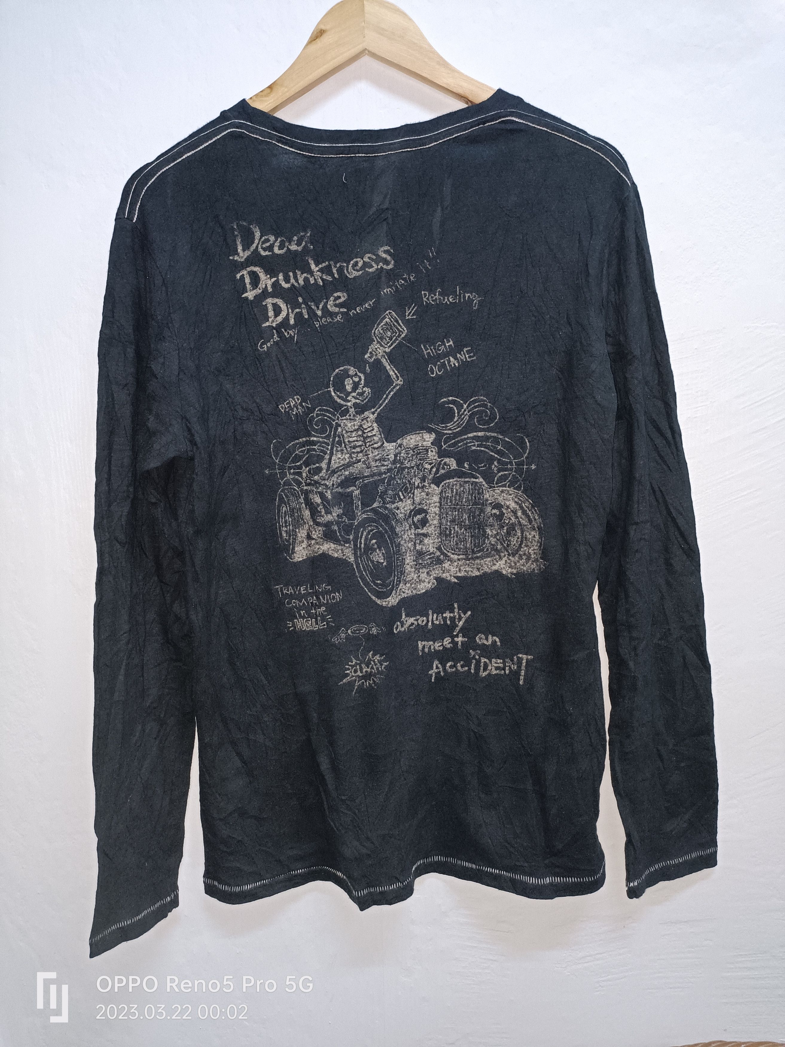 Japanese Brand × Vintage Vintage Long Sleeve Tshirts Dead Drunkness Drive Size US M / EU 48-50 / 2 - 1 Thumbnail
