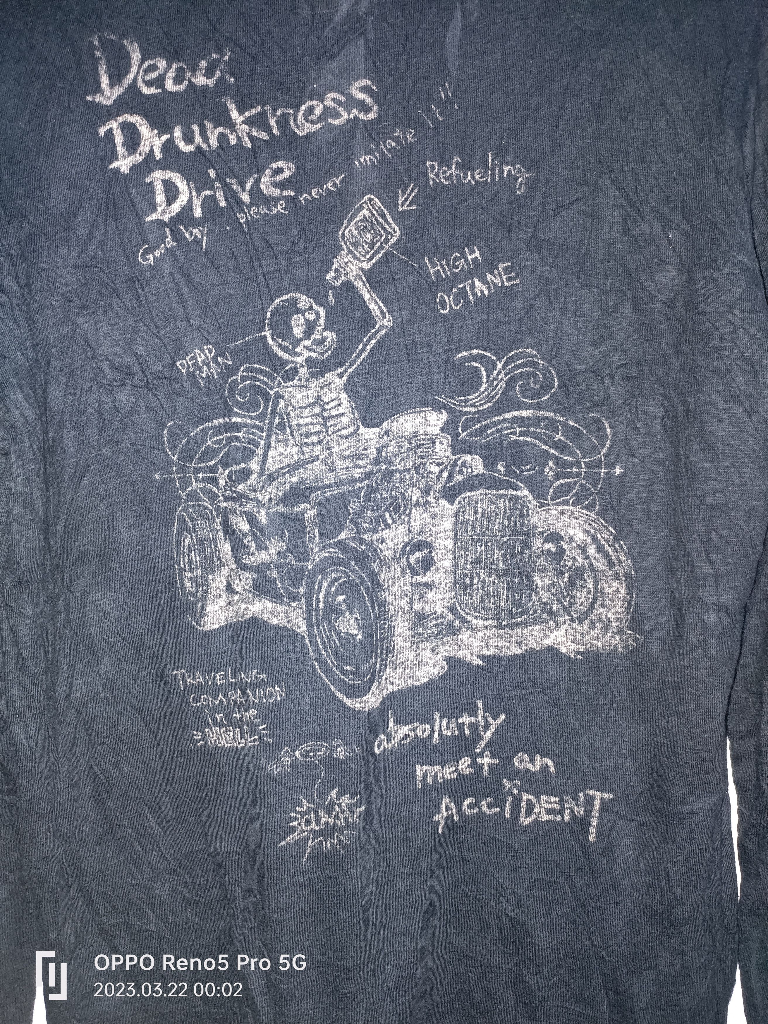 Japanese Brand × Vintage Vintage Long Sleeve Tshirts Dead Drunkness Drive Size US M / EU 48-50 / 2 - 6 Thumbnail