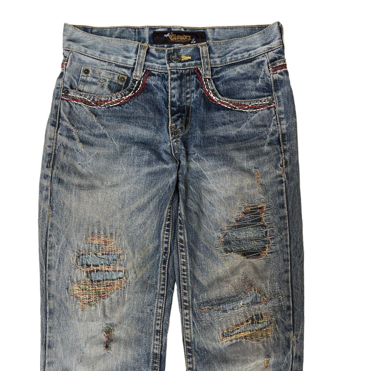 Hysteric Glamour × Japanese Brand ✅BINDING NOW✅ Japanese Cloud72 Skull Jeans Disteressed Rare Size US 30 / EU 46 - 3 Thumbnail