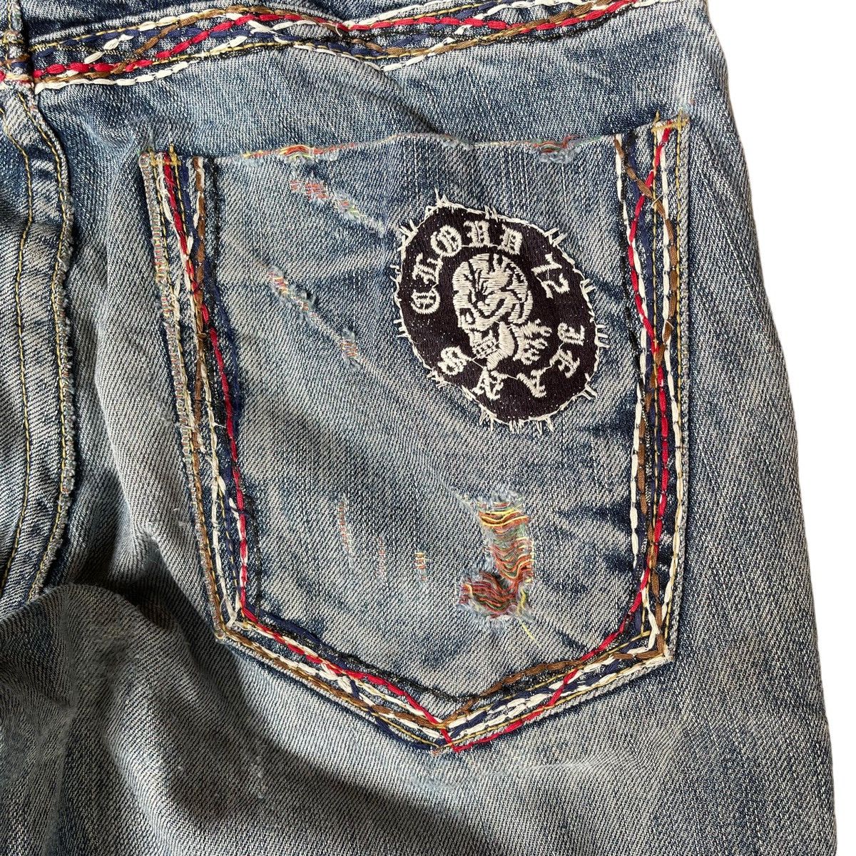 Hysteric Glamour × Japanese Brand ✅BINDING NOW✅ Japanese Cloud72 Skull Jeans Disteressed Rare Size US 30 / EU 46 - 11 Thumbnail