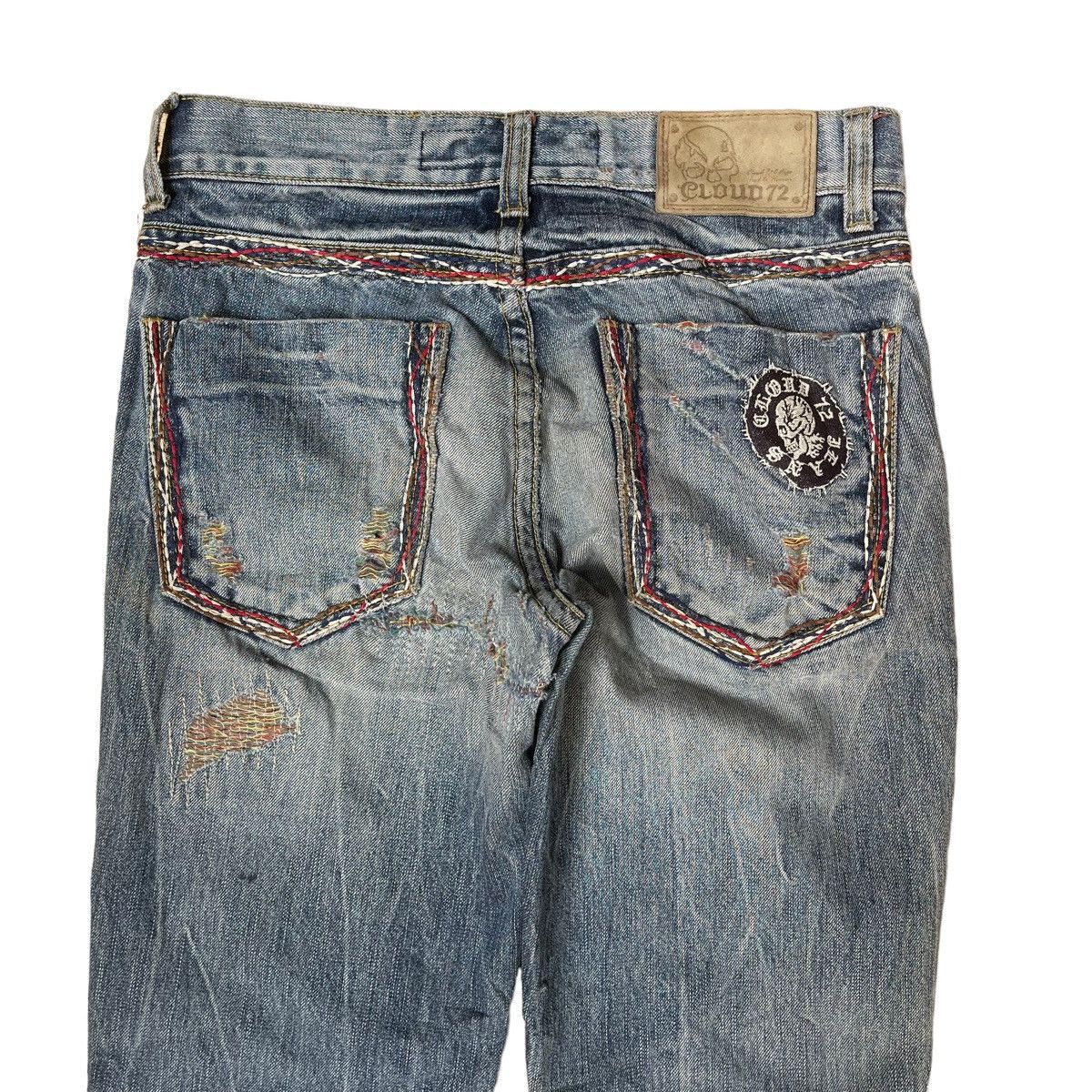 Hysteric Glamour × Japanese Brand ✅BINDING NOW✅ Japanese Cloud72 Skull Jeans Disteressed Rare Size US 30 / EU 46 - 9 Thumbnail