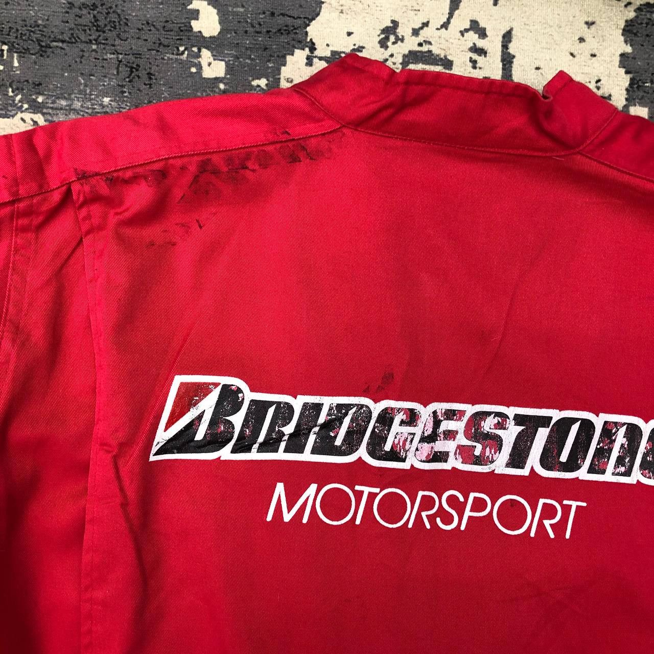 Japanese Brand P694 VTG BRIDGESTONE MOTORSPORT COVERALLS Size US L / EU 52-54 / 3 - 13 Thumbnail