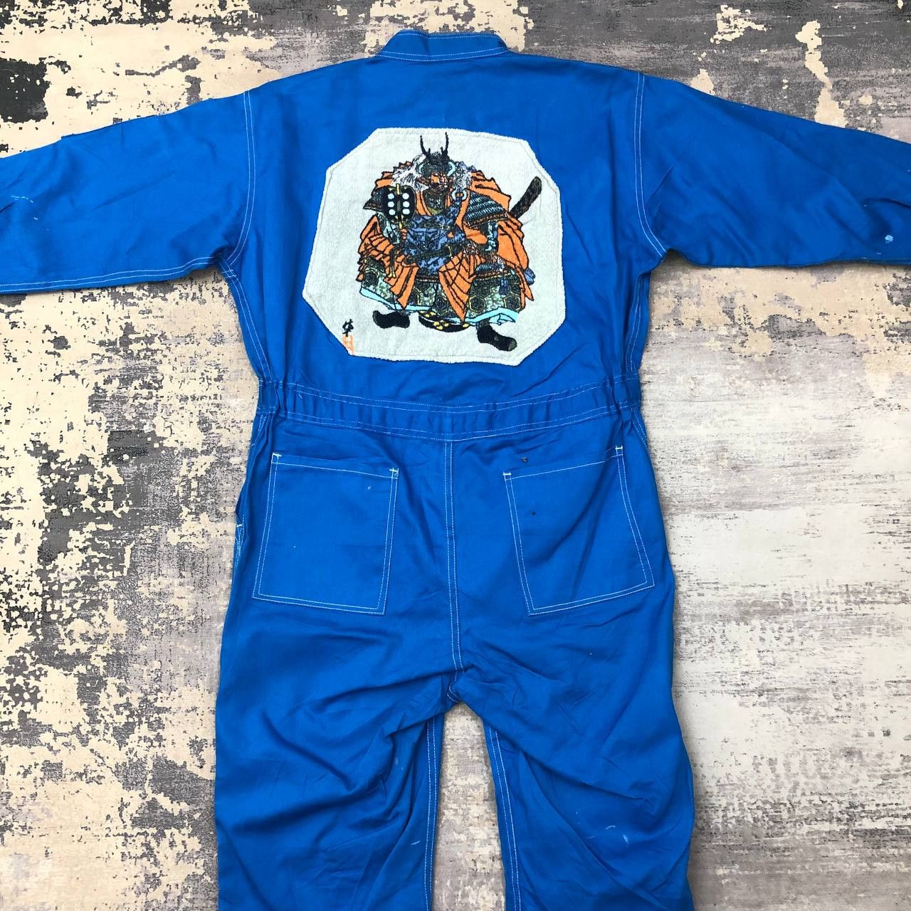 image of P692 Samurai X Machine Suit Anime Coveralls in Blue, Men's (Size Large)