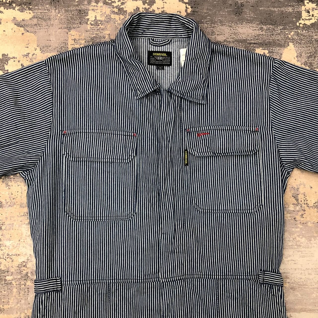 Japanese Brand P691 EVENRIVER HICKORY STRIPED CARPENTER COVERALLS Size US L / EU 52-54 / 3 - 5 Thumbnail