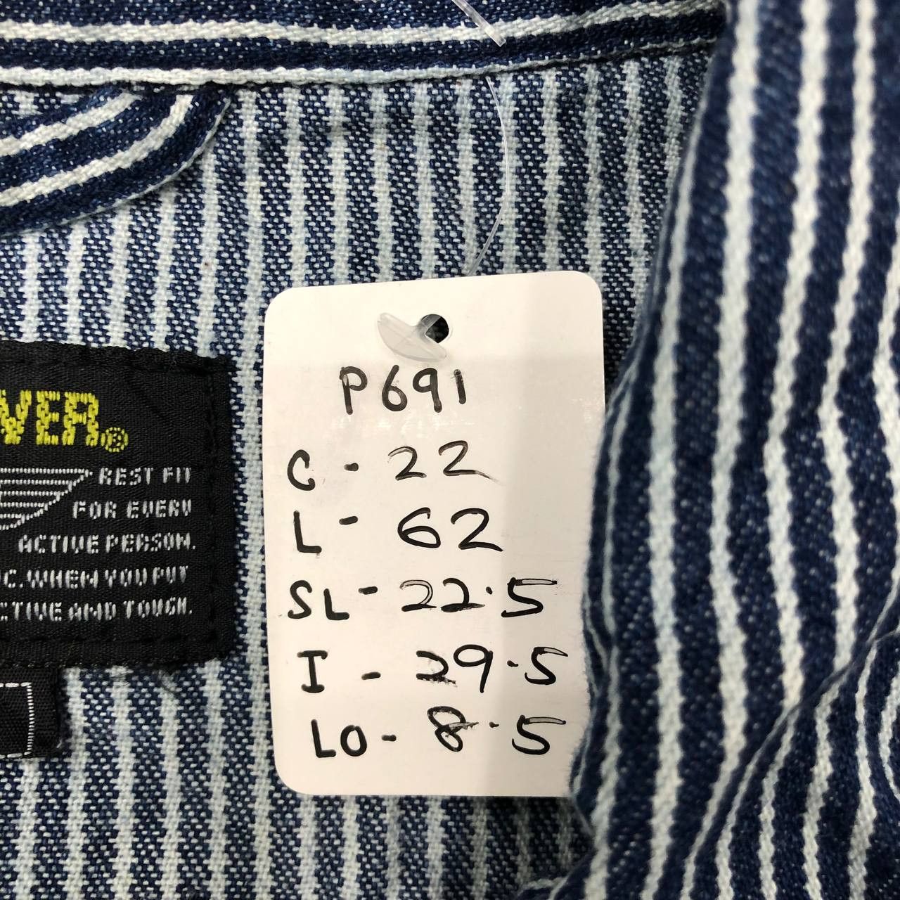 Japanese Brand P691 EVENRIVER HICKORY STRIPED CARPENTER COVERALLS Size US L / EU 52-54 / 3 - 11 Thumbnail