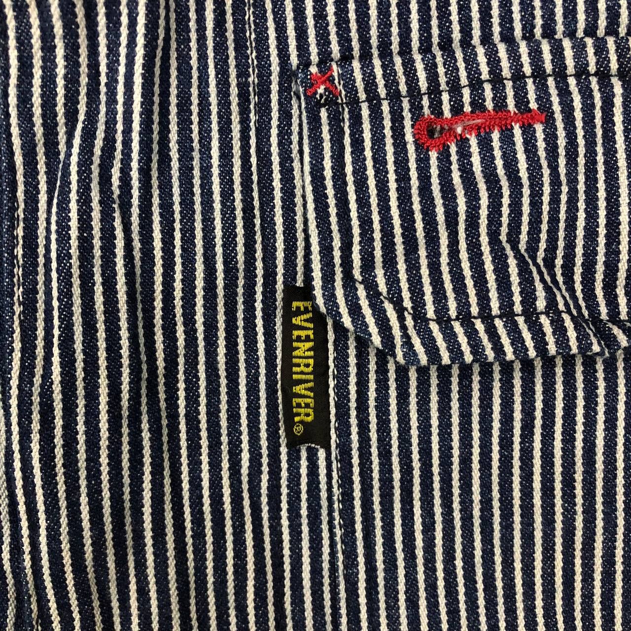 Japanese Brand P691 EVENRIVER HICKORY STRIPED CARPENTER COVERALLS Size US L / EU 52-54 / 3 - 10 Thumbnail