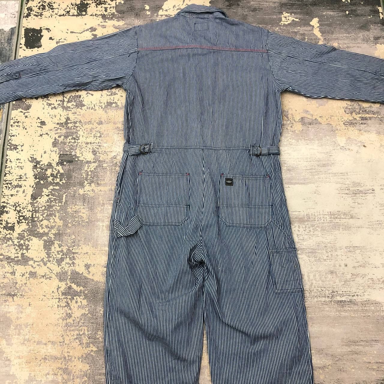 Japanese Brand P691 EVENRIVER HICKORY STRIPED CARPENTER COVERALLS Size US L / EU 52-54 / 3 - 1 Thumbnail