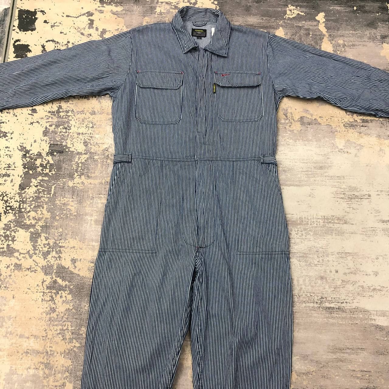 Japanese Brand P691 EVENRIVER HICKORY STRIPED CARPENTER COVERALLS Size US L / EU 52-54 / 3 - 3 Thumbnail