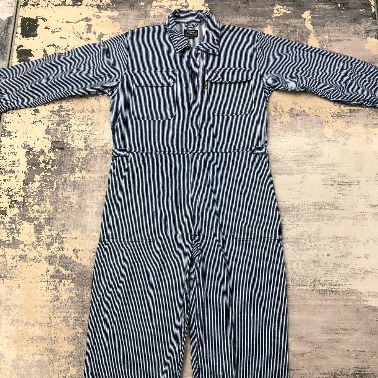 Japanese Brand P691 EVENRIVER HICKORY STRIPED CARPENTER COVERALLS Size US L / EU 52-54 / 3 - 4 Thumbnail