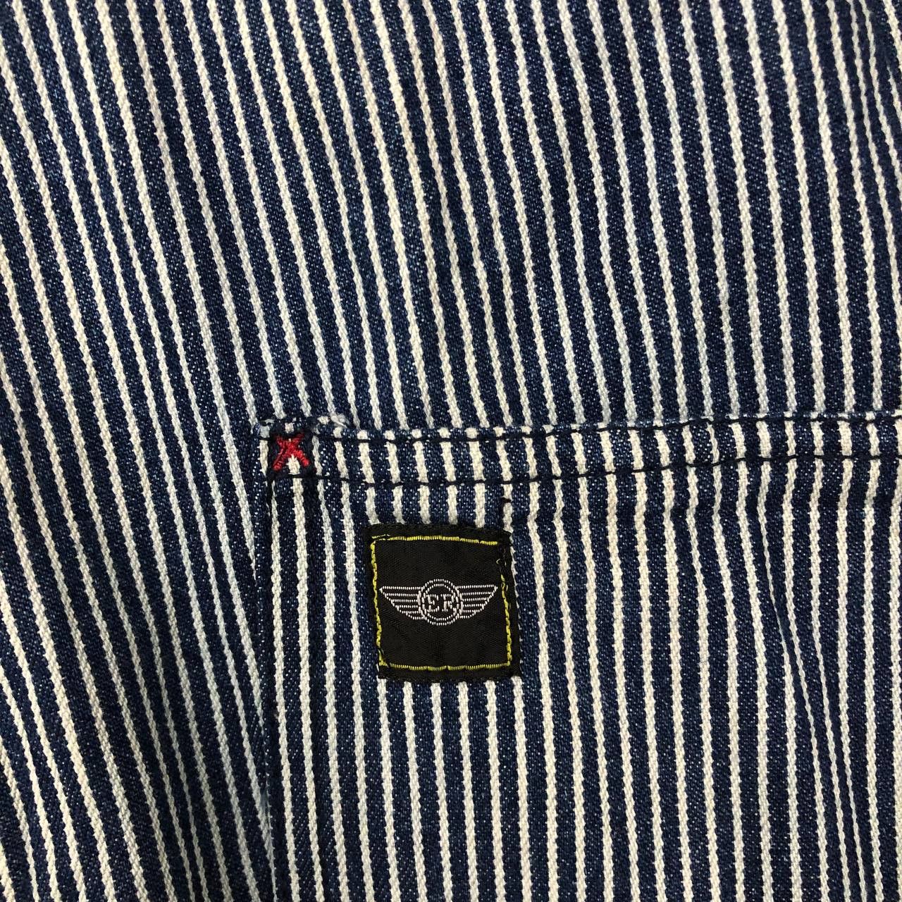 Japanese Brand P691 EVENRIVER HICKORY STRIPED CARPENTER COVERALLS Size US L / EU 52-54 / 3 - 9 Thumbnail