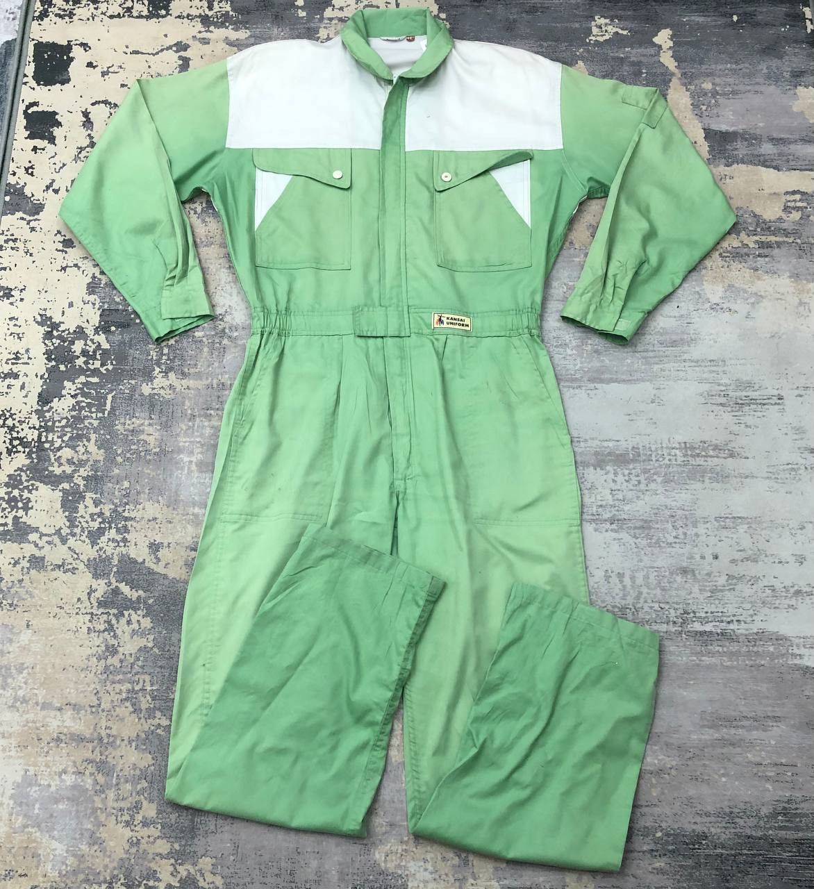 image of Kansai Yamamoto P687 Futatsui Kansai Uniform Coveralls in Green, Men's (Size Large)